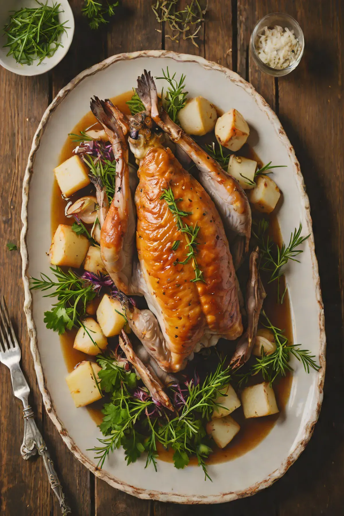 Roasted Rabbit with Daikon