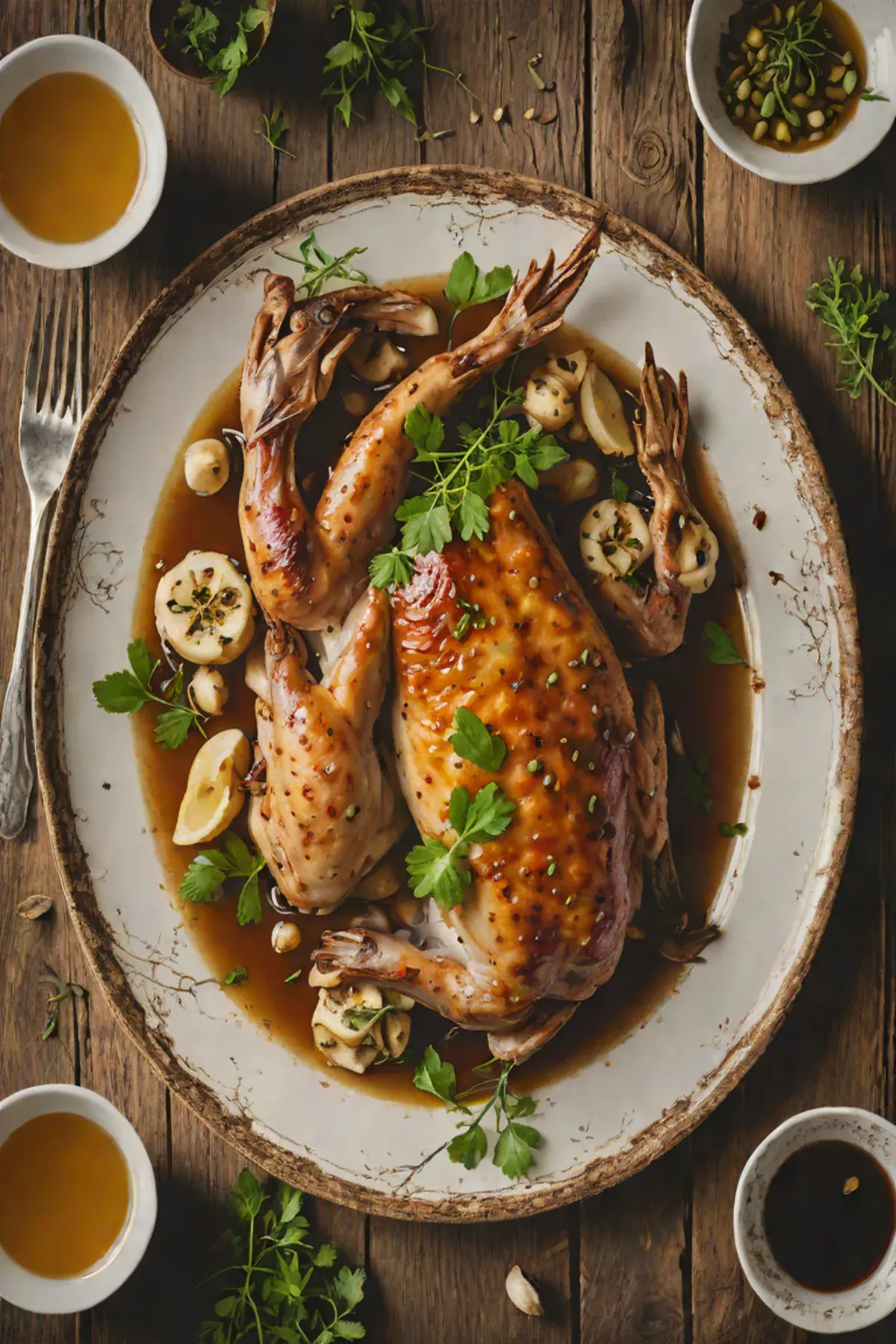 Roasted Rabbit with Lotus Root