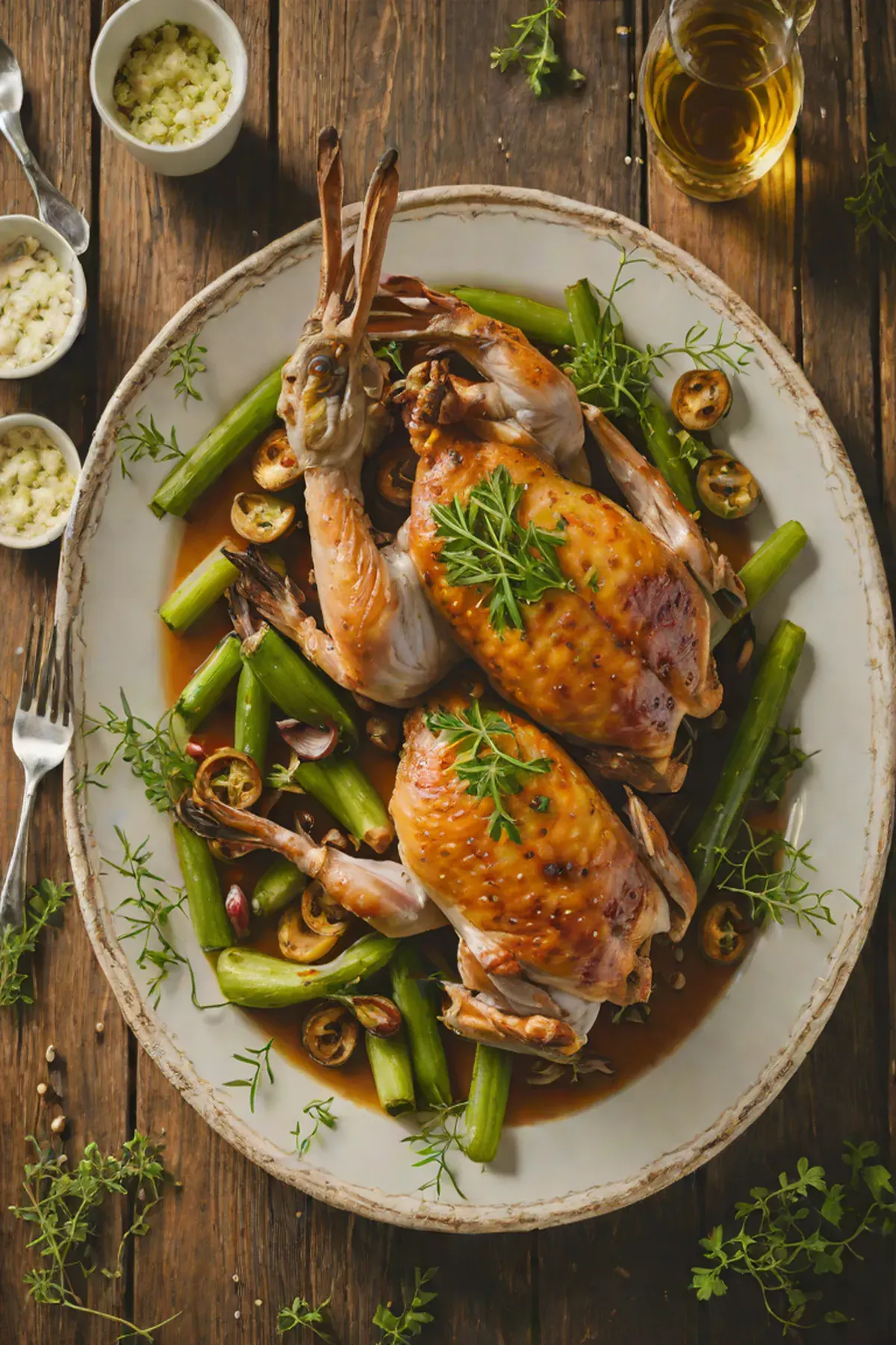 Roasted Rabbit with Okra