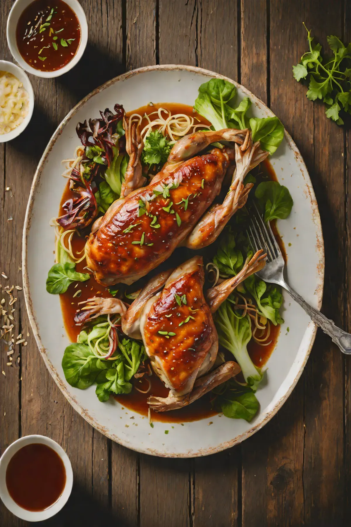 Roasted Rabbit with Pak Choi