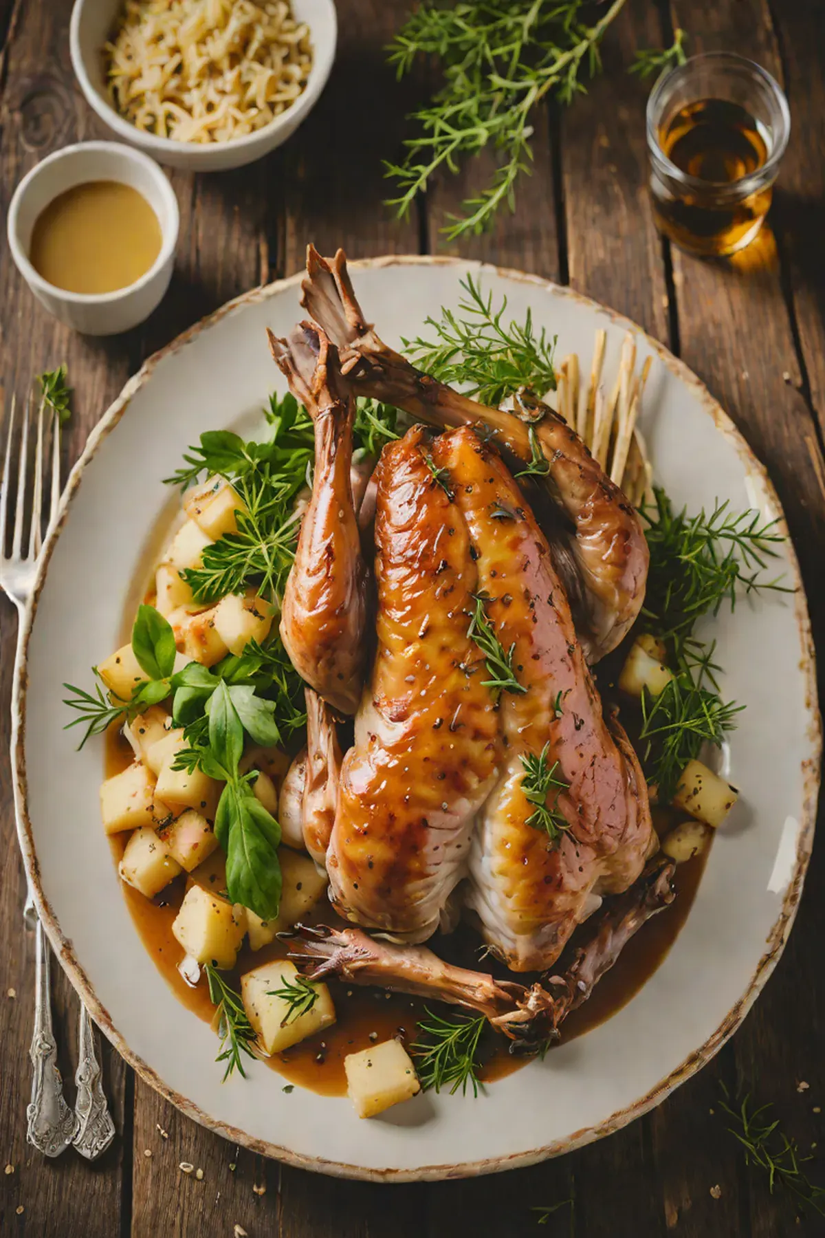 Roasted Rabbit with Parsnip and Thyme Glaze