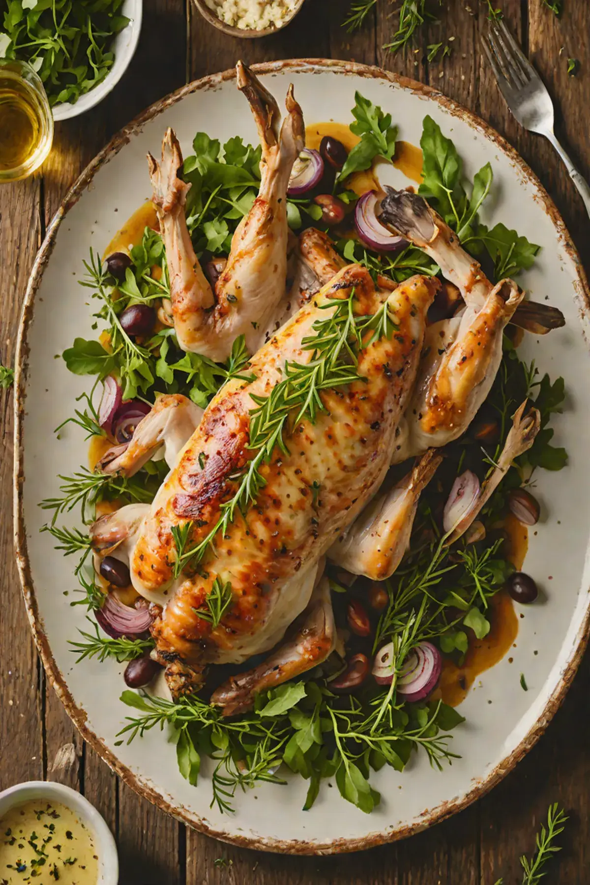 Roasted Rabbit with Rocket