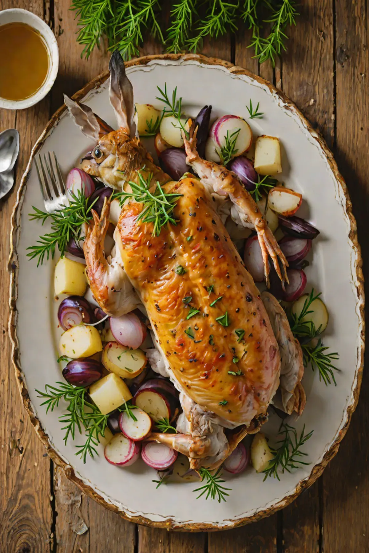 Roasted Rabbit with Turnip