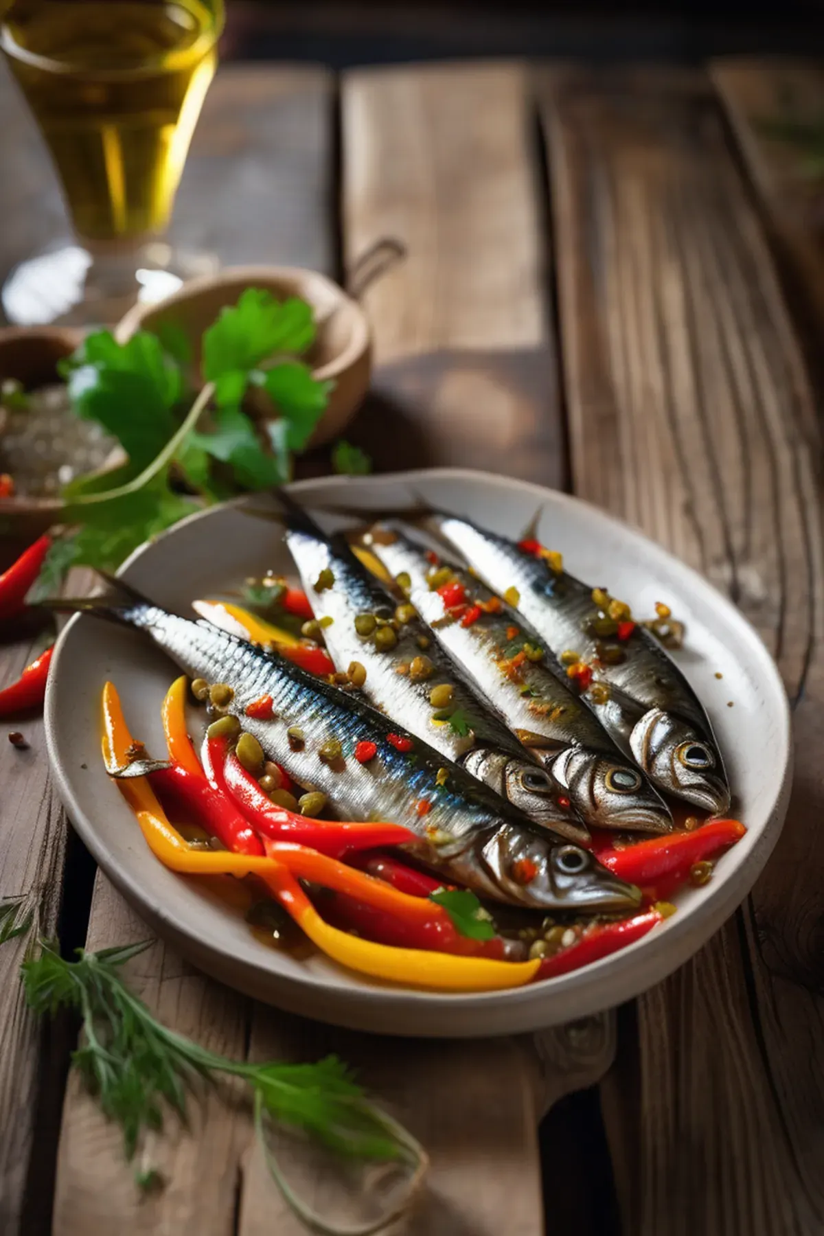 Roasted Sardines with Bell Pepper