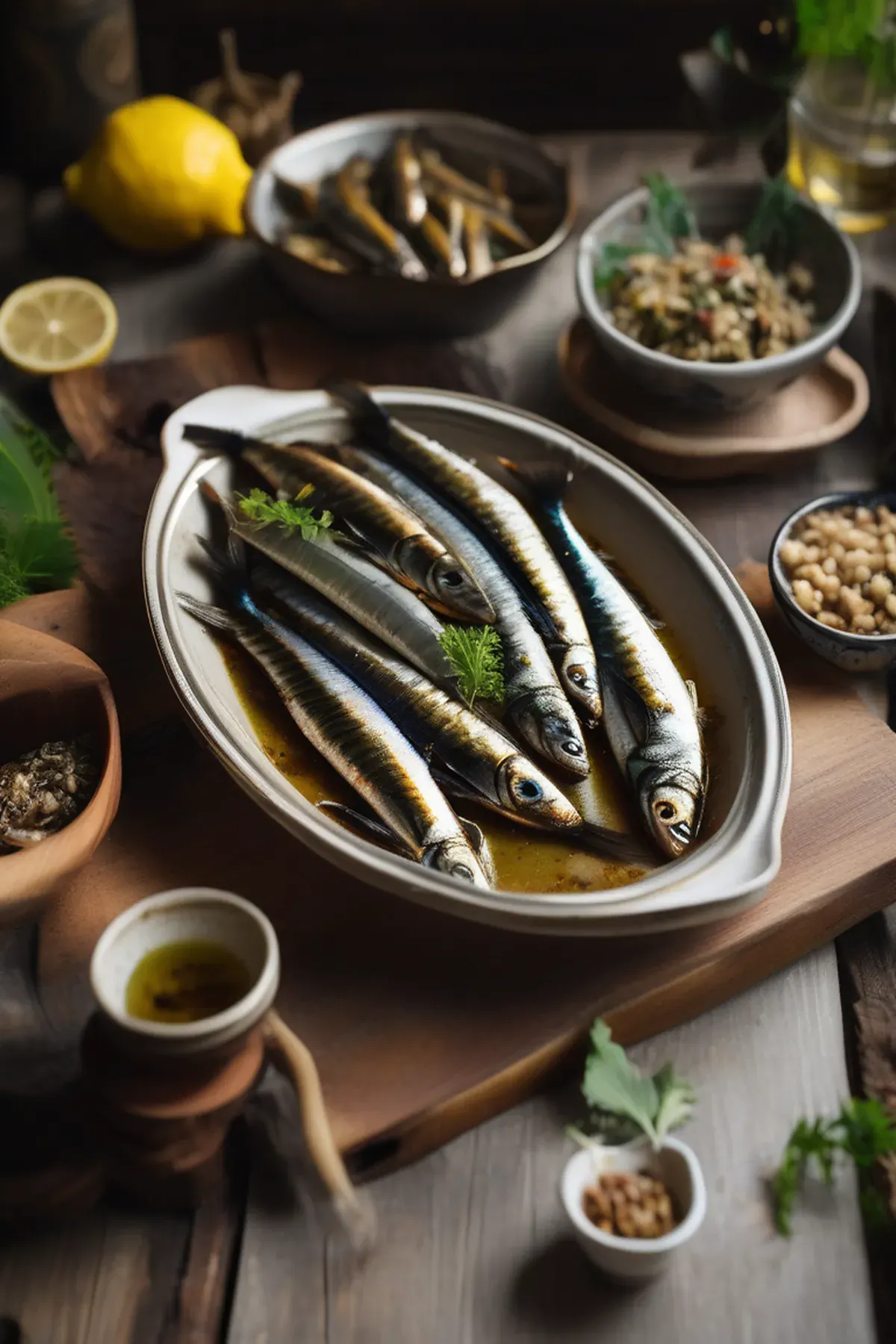 Roasted Sardines with Cassava