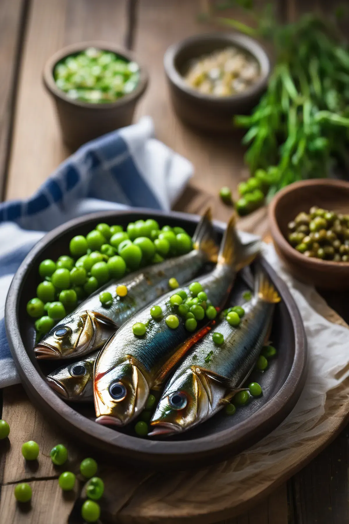 Roasted Sardines with Pea
