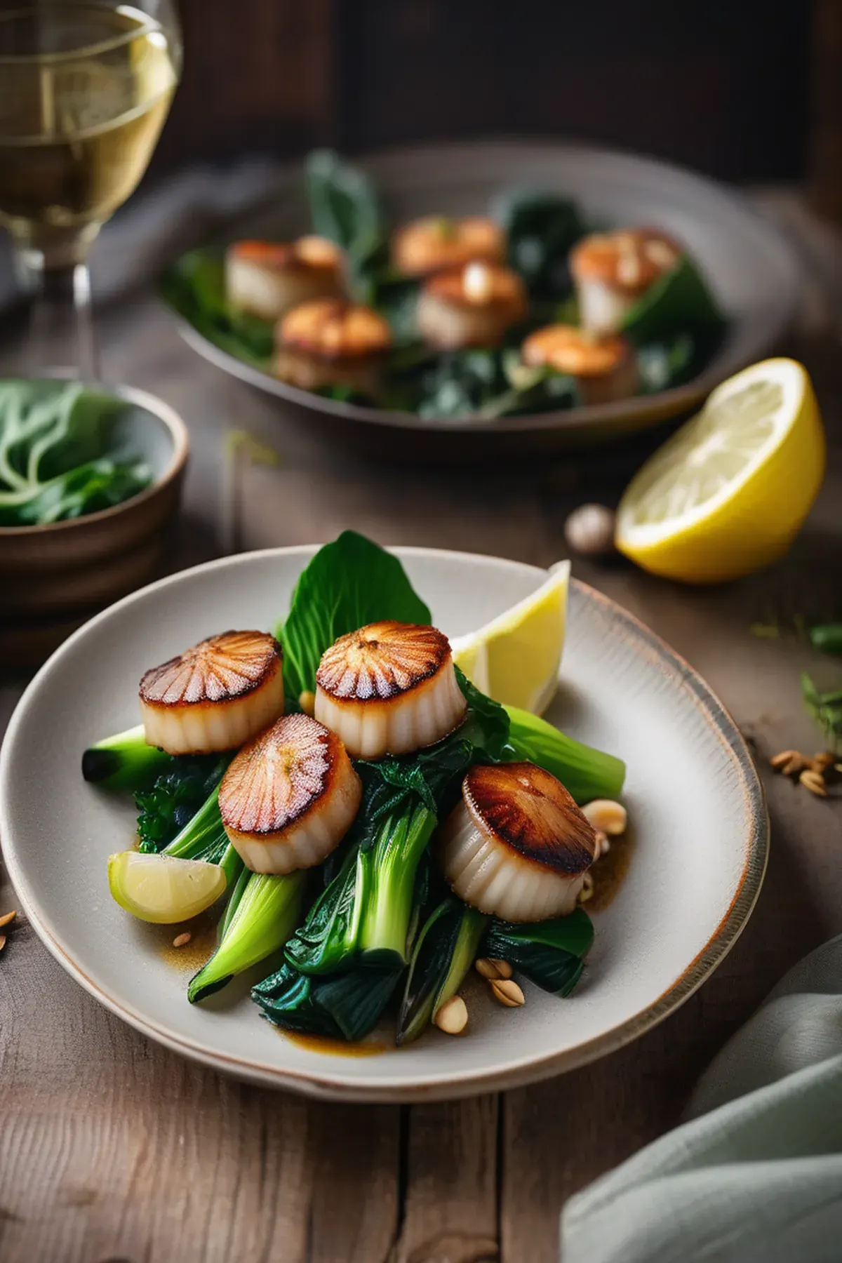 Roasted Scallops with Pak Choi