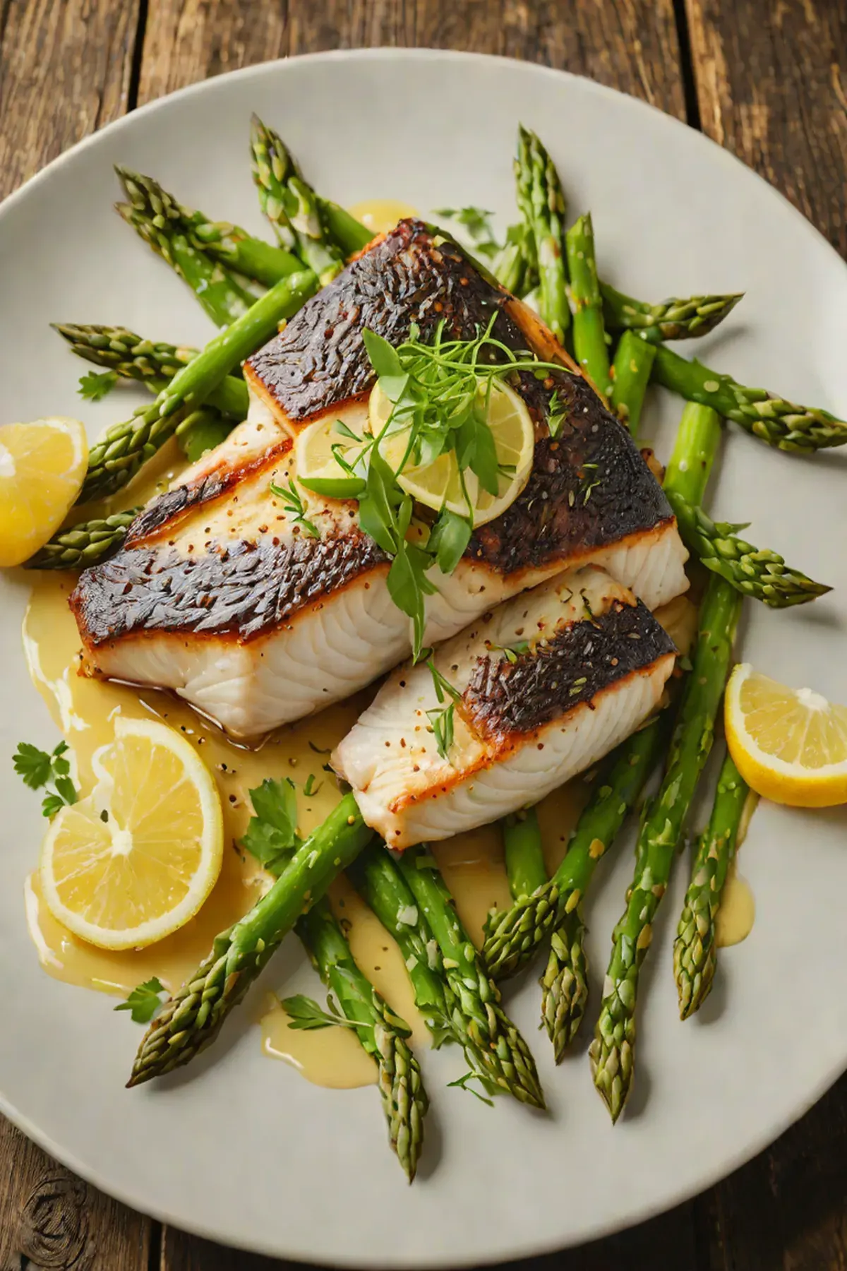 Roasted Sea Bass with Asparagus