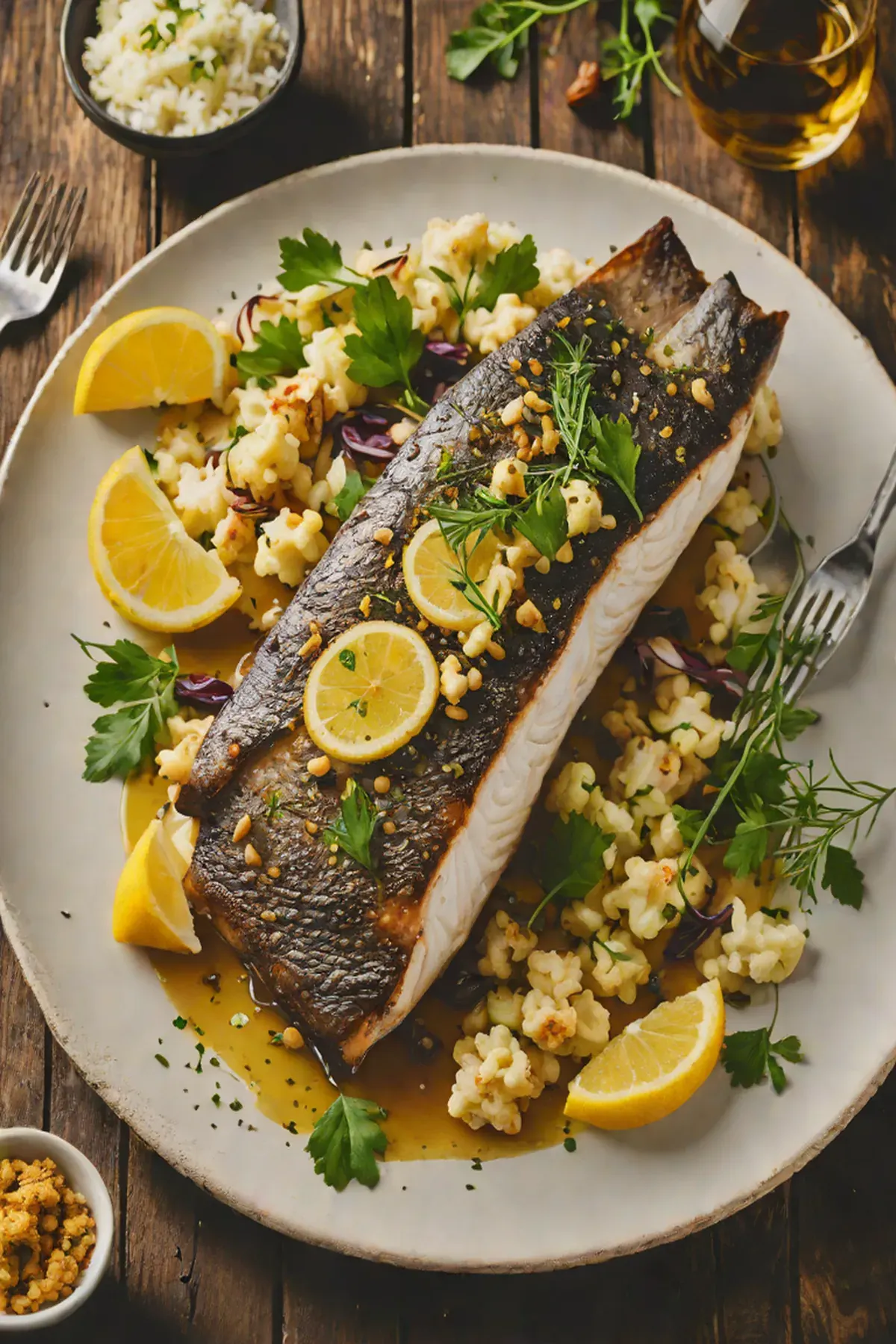 Roasted Sea Bass with Cauliflower
