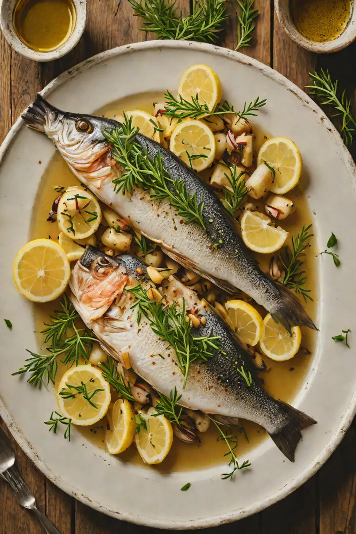 Roasted Sea Bass with Garlic
