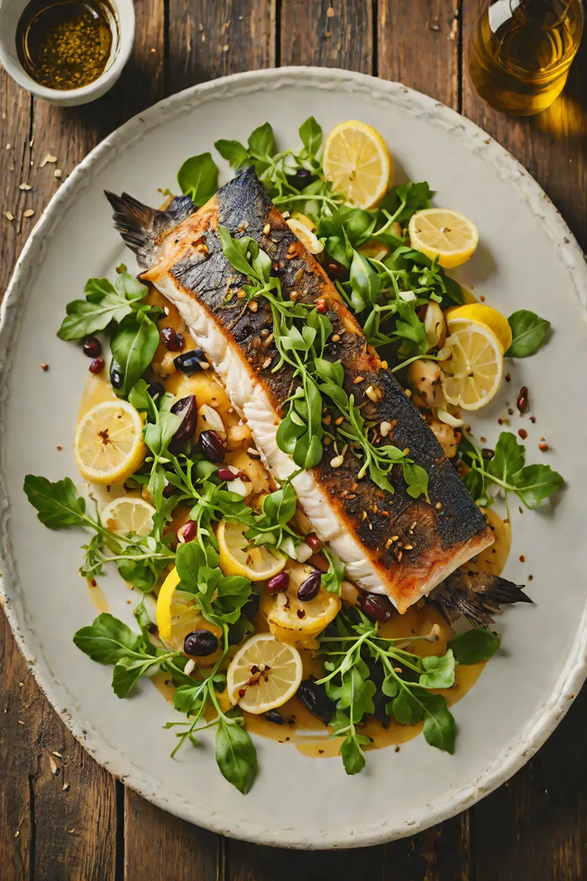Roasted Sea Bass with Rocket