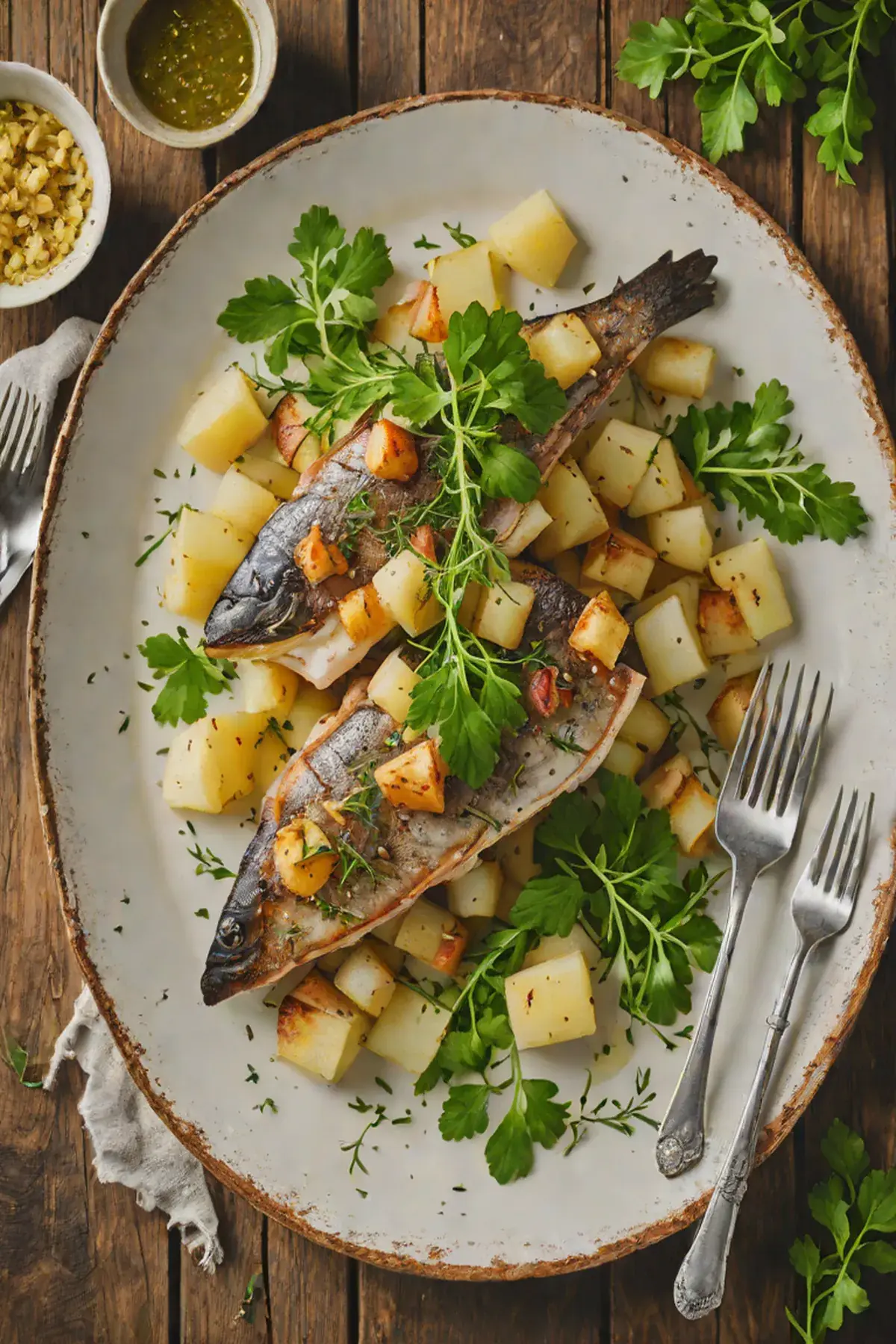 Roasted Sea Bass with Turnip and Herb Brown Butter
