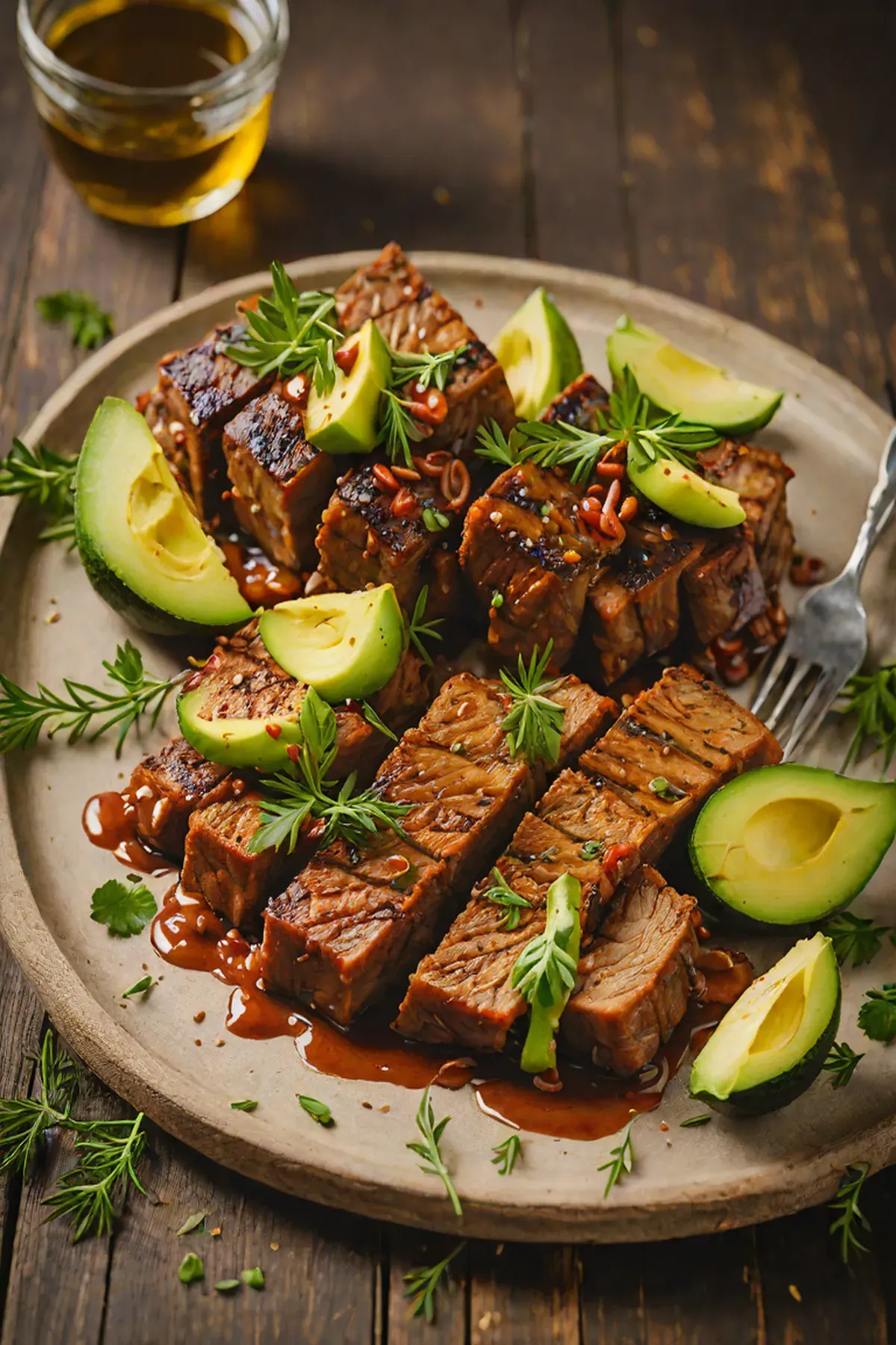 Roasted Seitan with Avocado