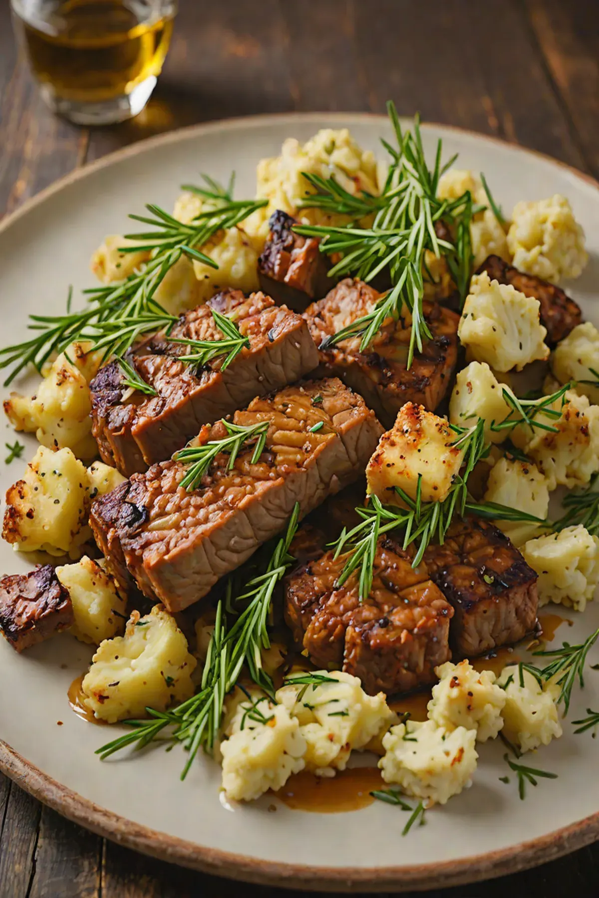 Roasted Seitan with Cauliflower