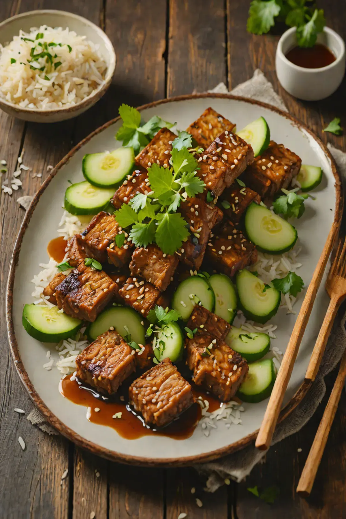 Roasted Seitan with Cucumber