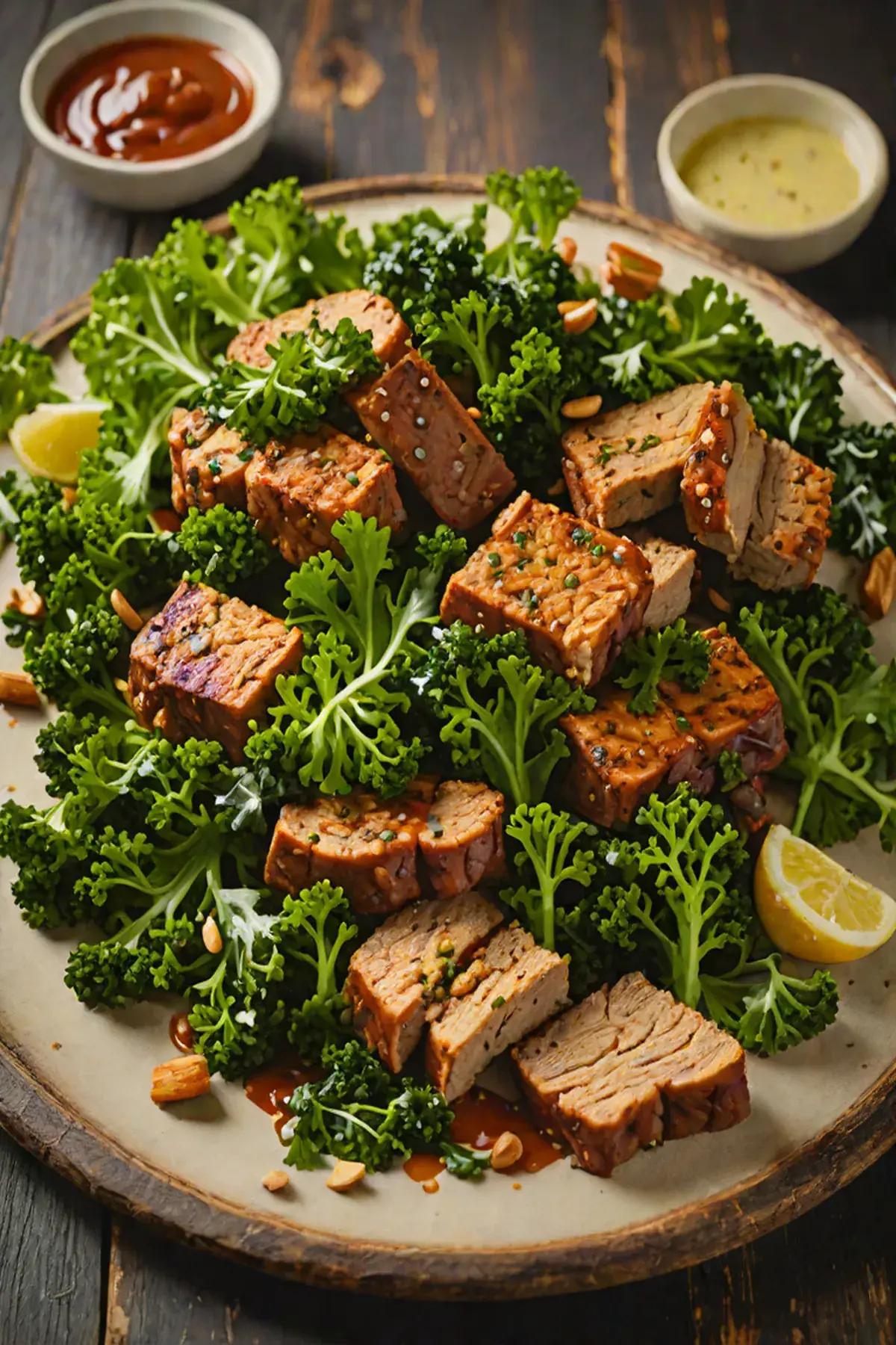 Roasted Seitan with Kale