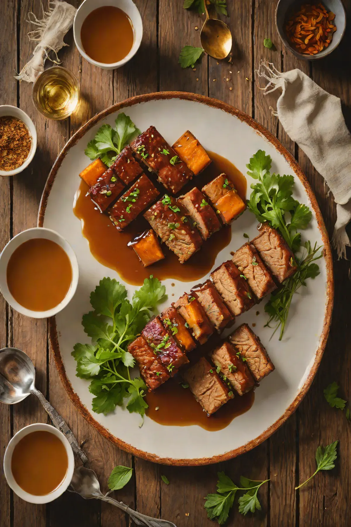 Roasted Seitan with Sweet Potato and Maple-Miso Glaze