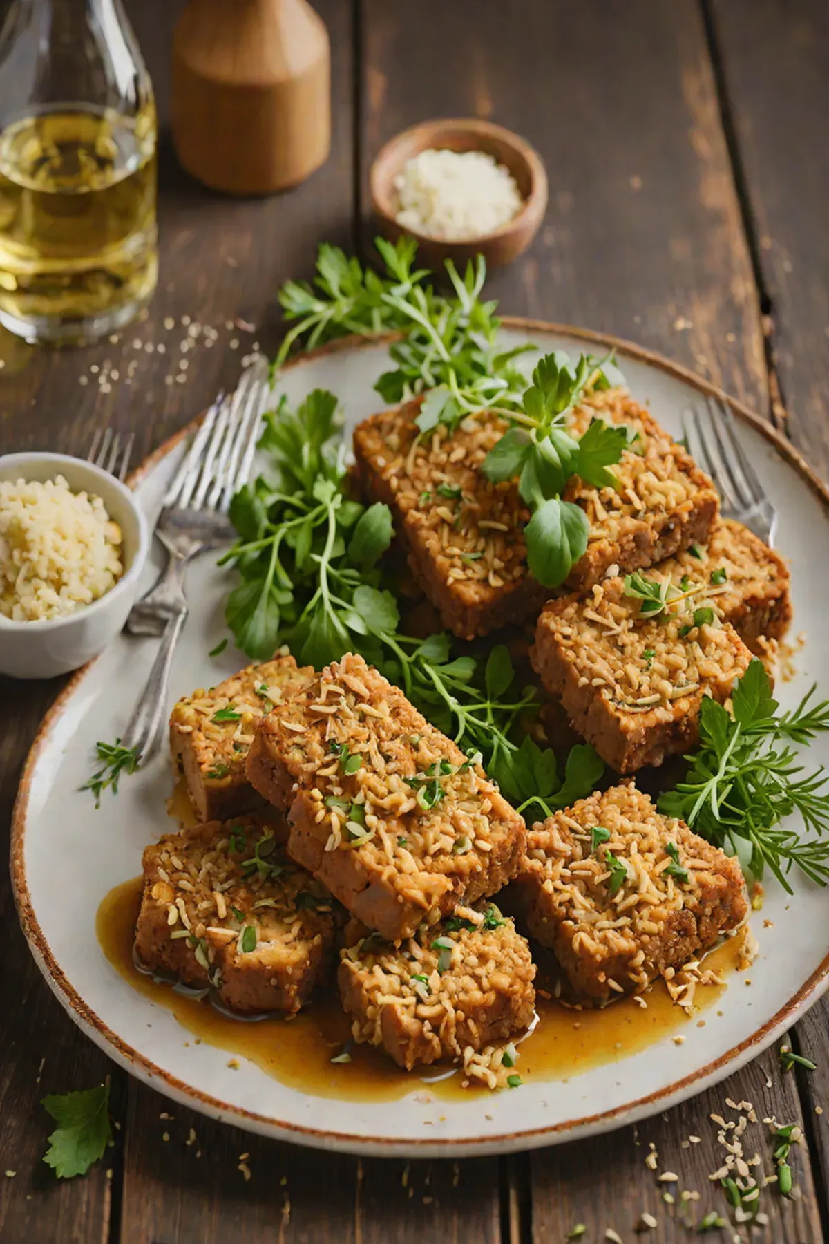 Roasted Seitan with Turnip and Herb Crust