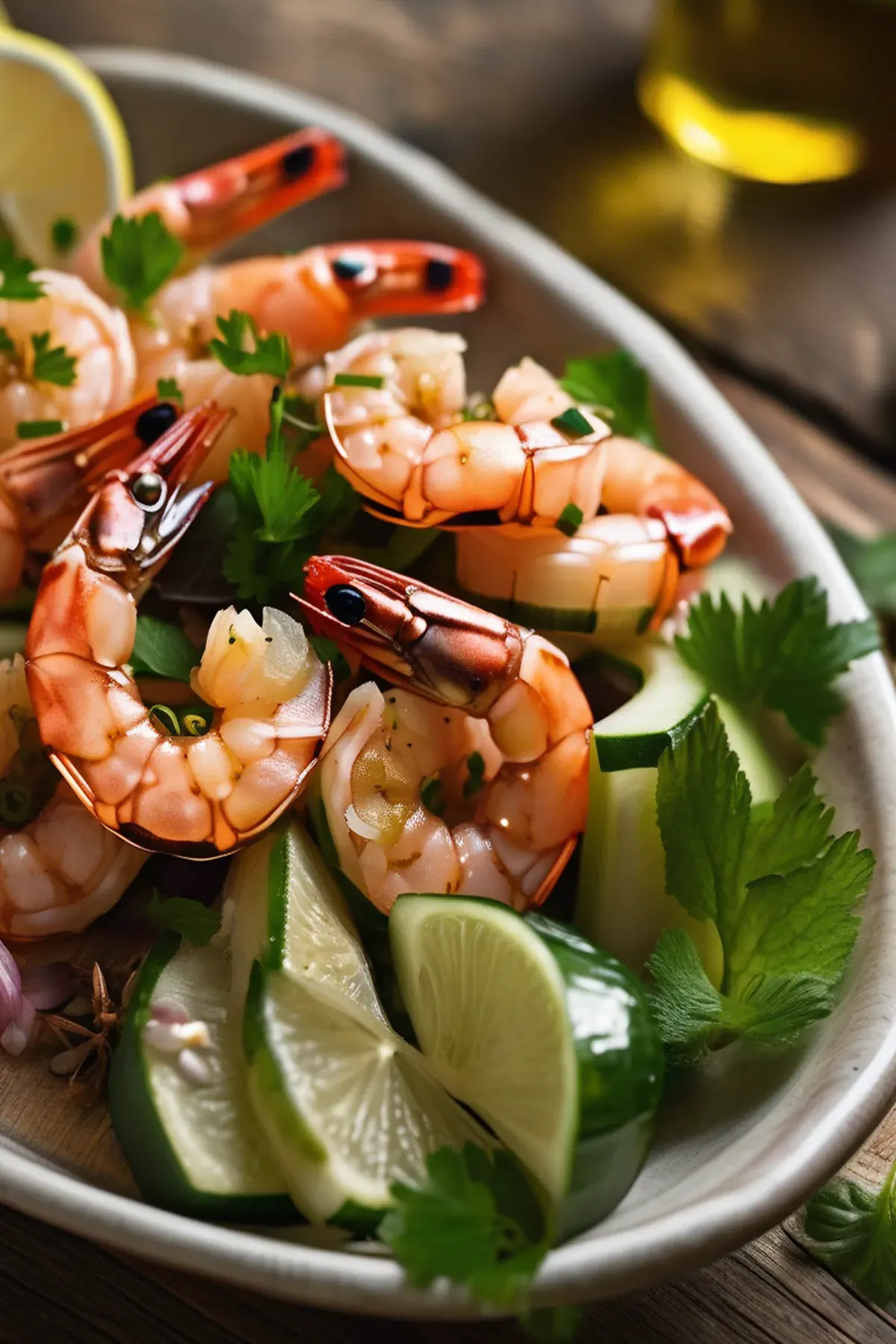 Roasted Shrimp with Cucumber