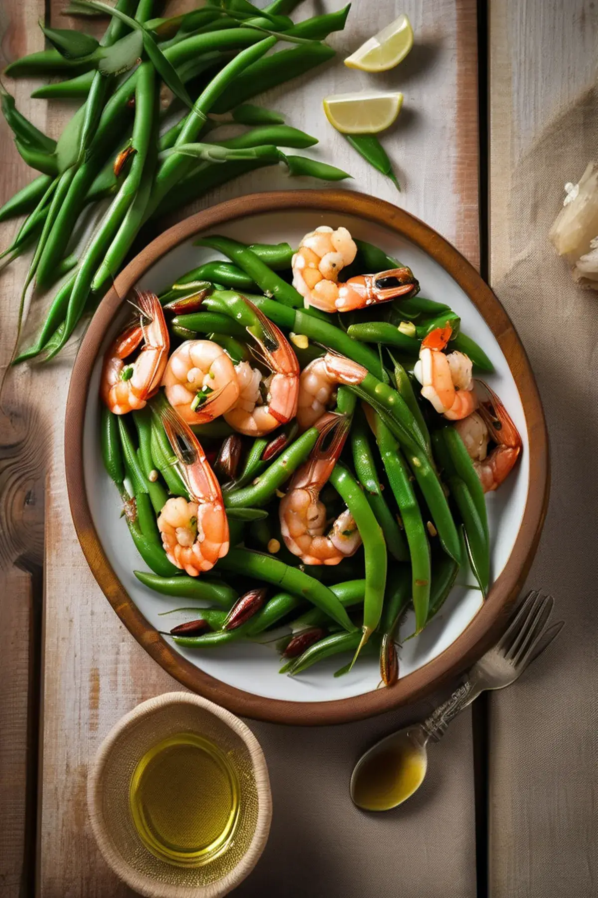 Roasted Shrimp with Green Beans and Garlic Butter