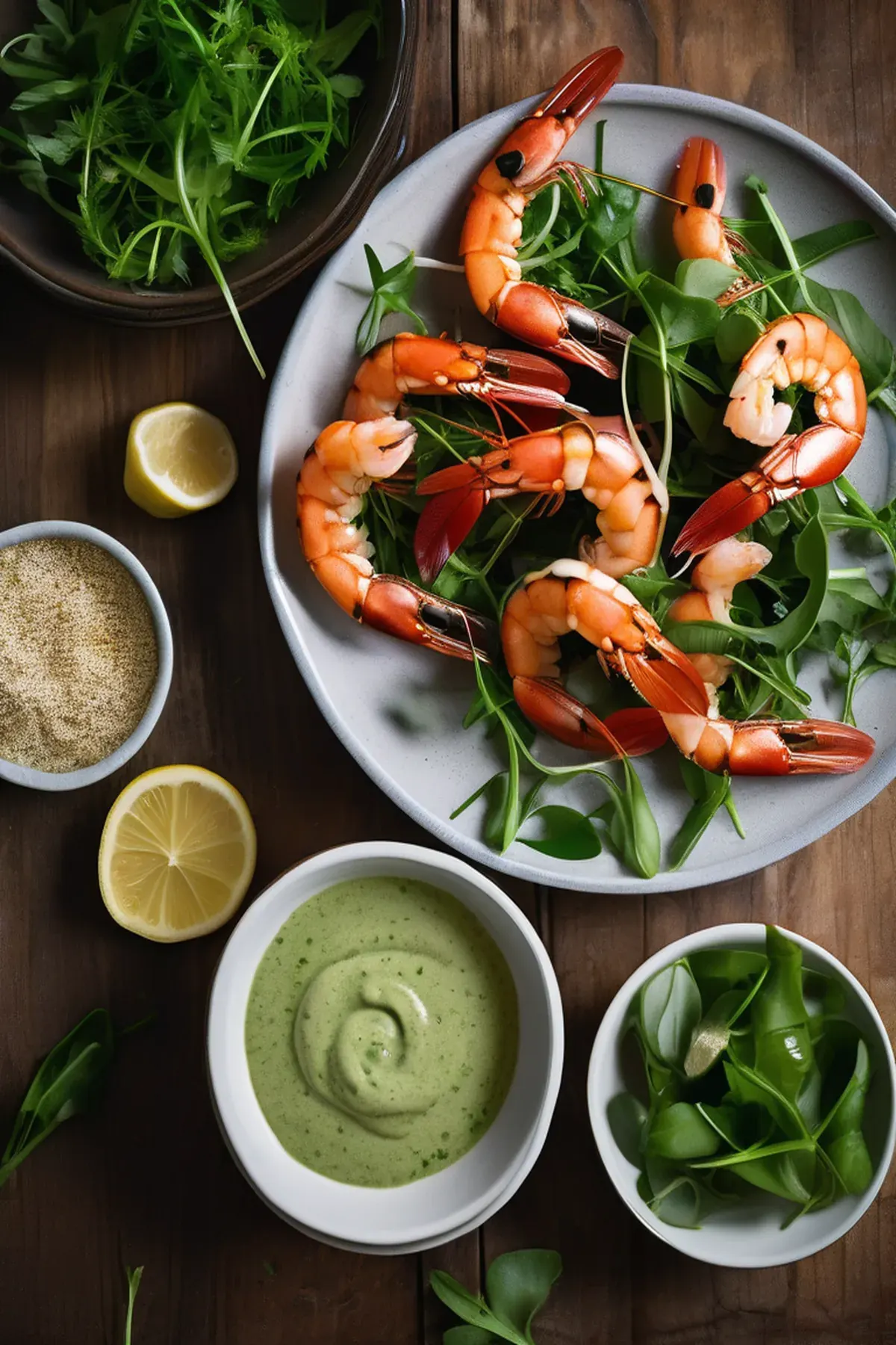 Roasted Shrimp with Rocket and Garlic Aioli