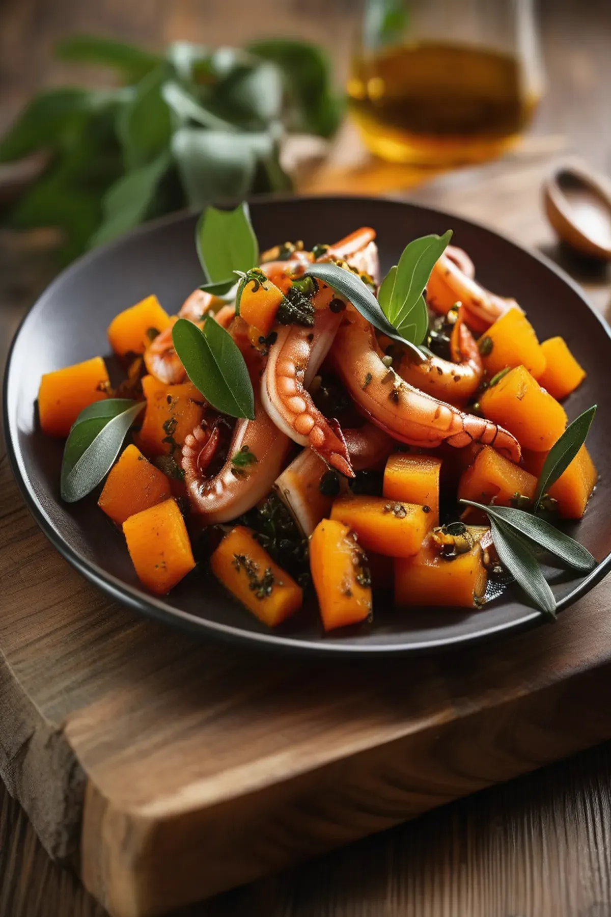 Roasted Squid with Butternut Squash