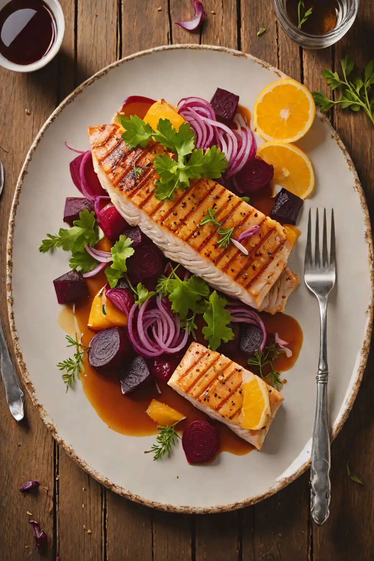 Roasted Swordfish with Beetroot