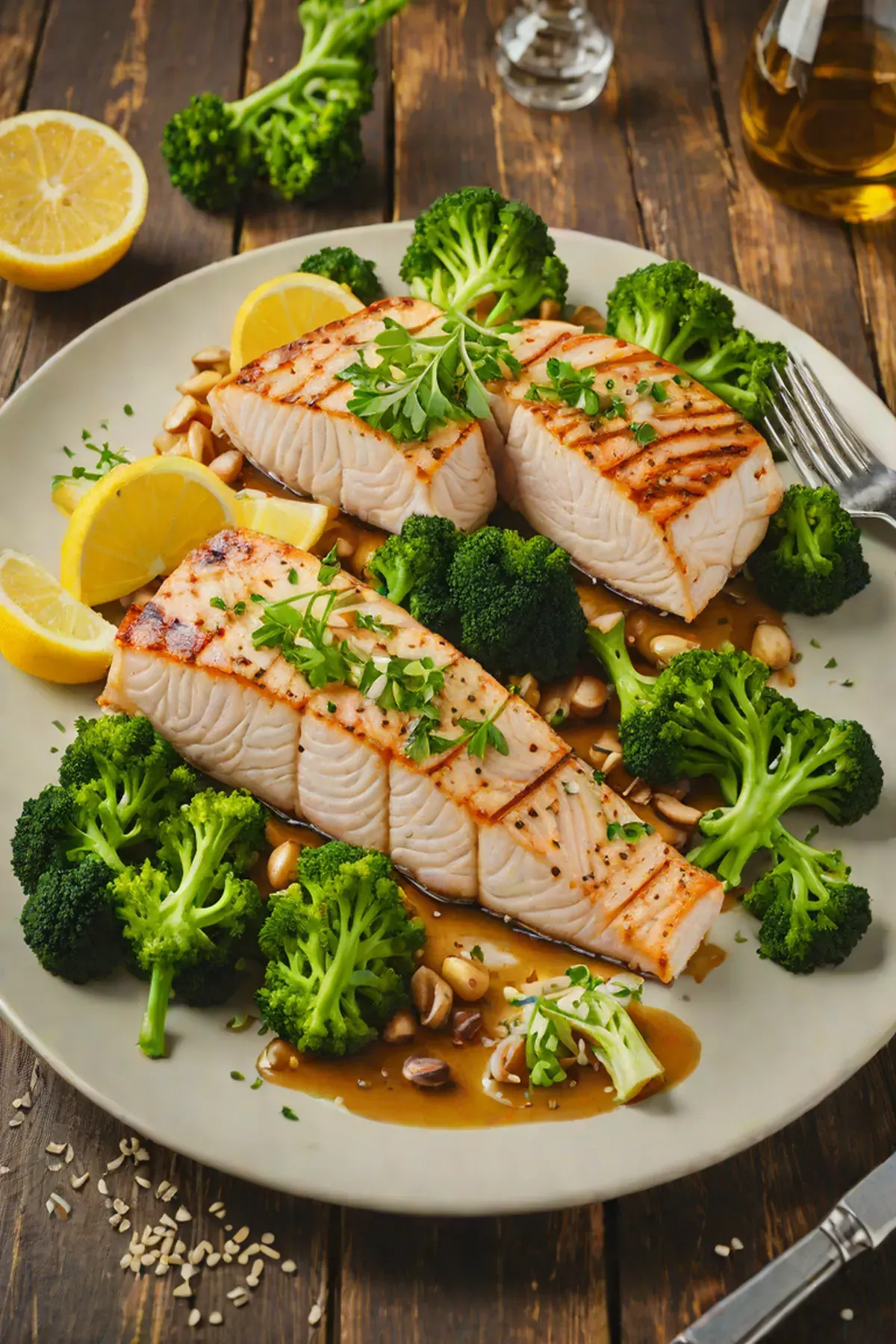 Roasted Swordfish with Broccoli