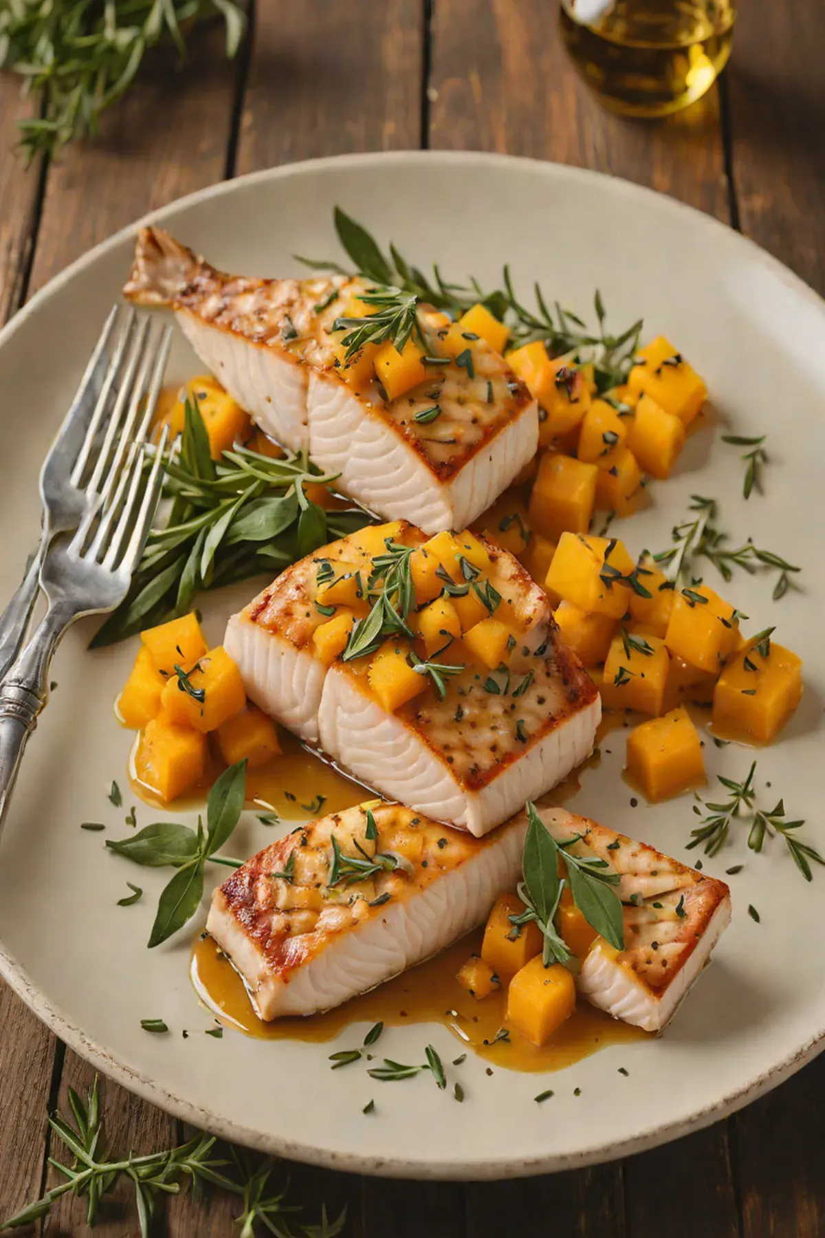 Roasted Swordfish with Butternut Squash