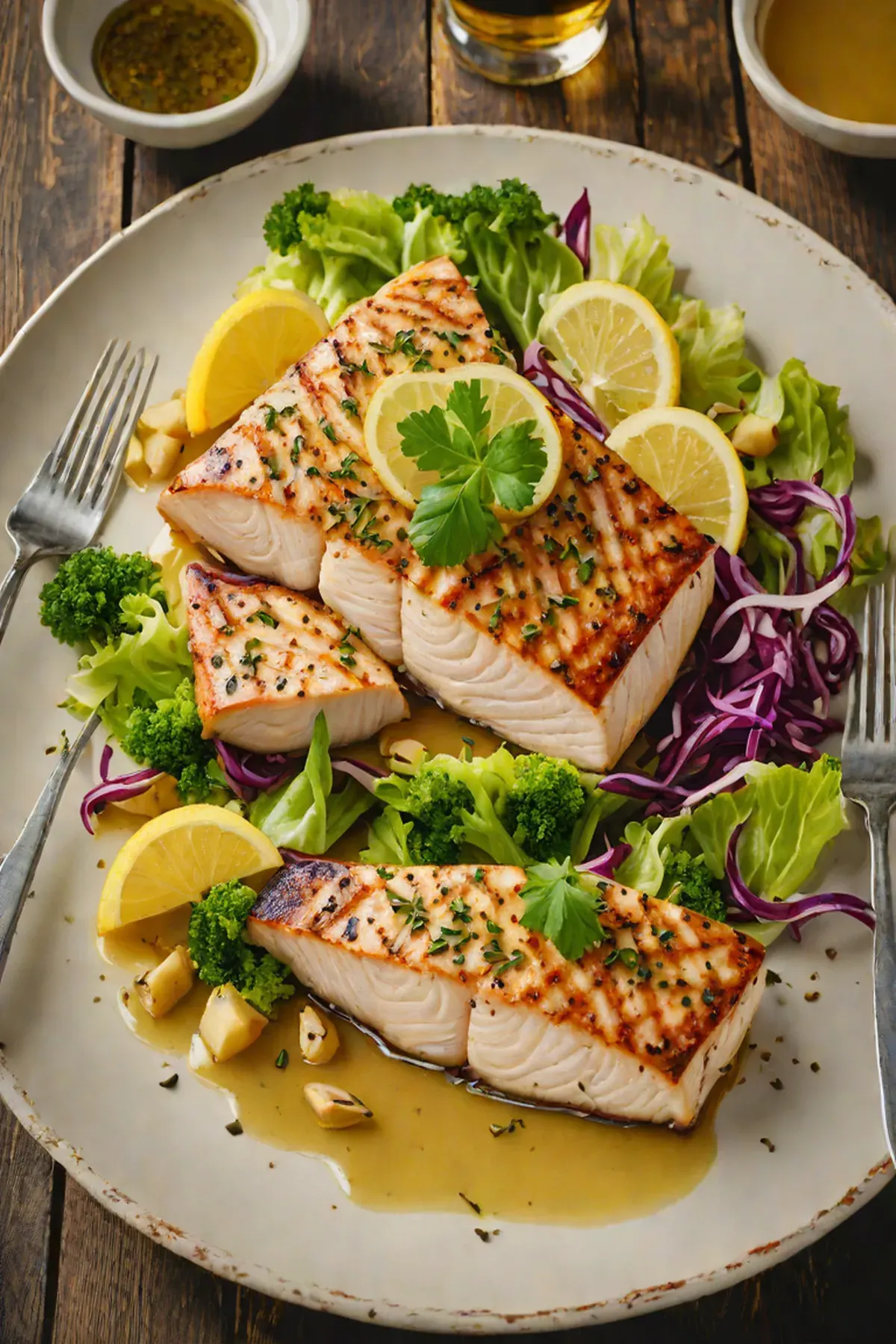 Roasted Swordfish with Cabbage