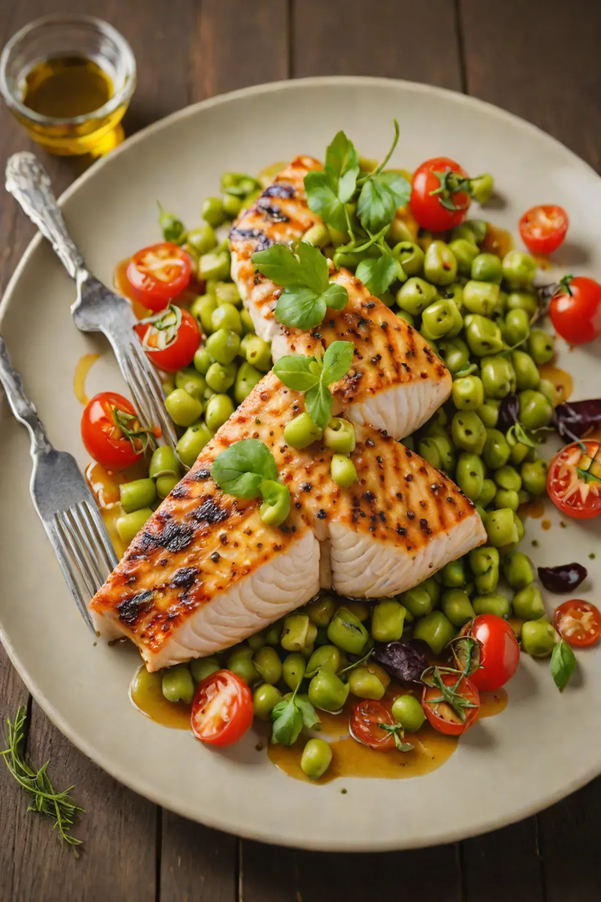 Roasted Swordfish with Edamame