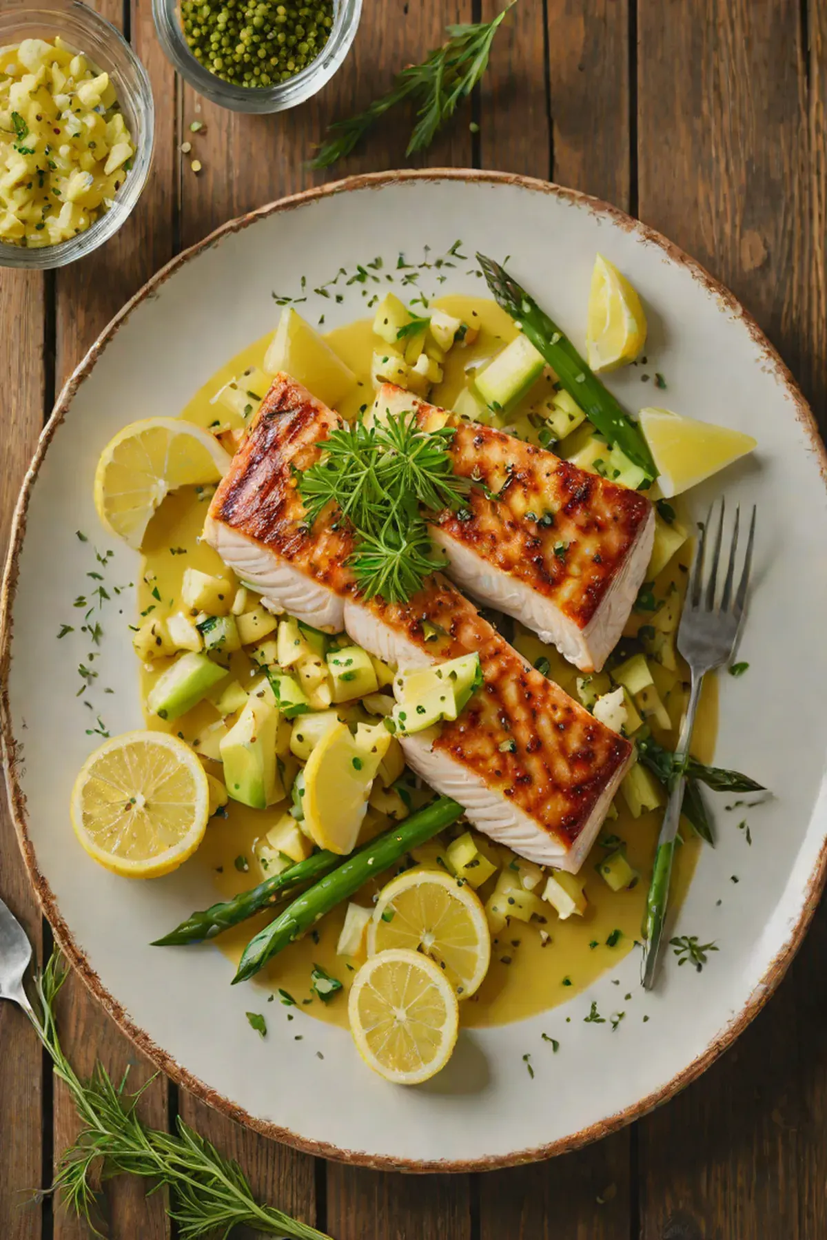 Roasted Swordfish with Leek and Lemon Butter
