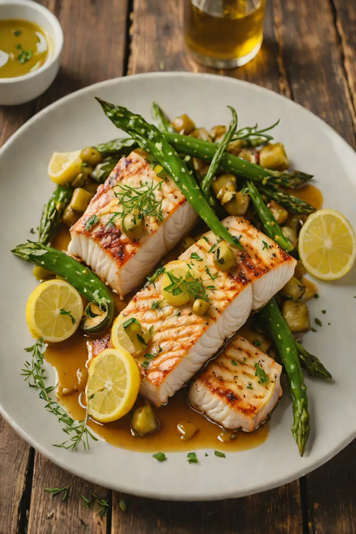 Roasted Swordfish with Okra