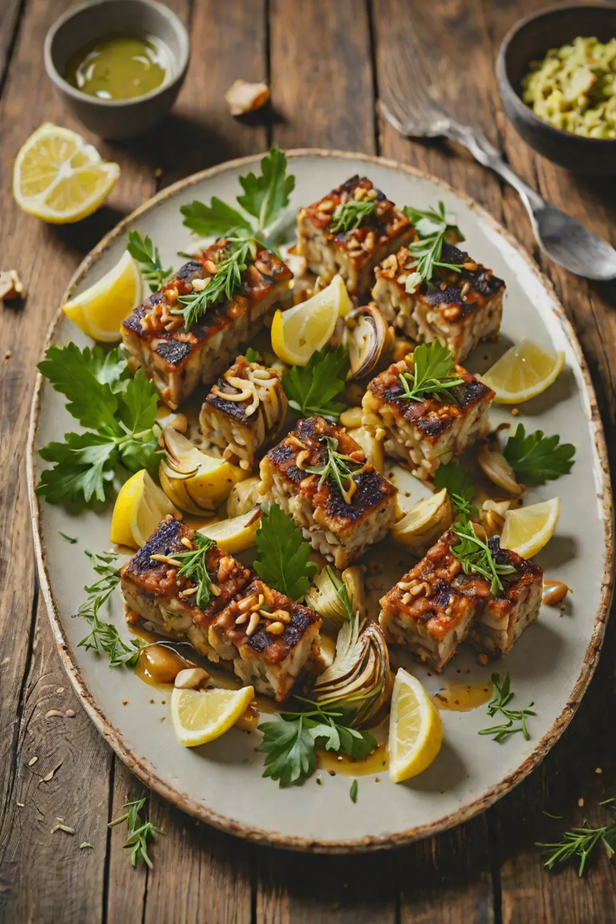 Roasted Tempeh with Artichoke