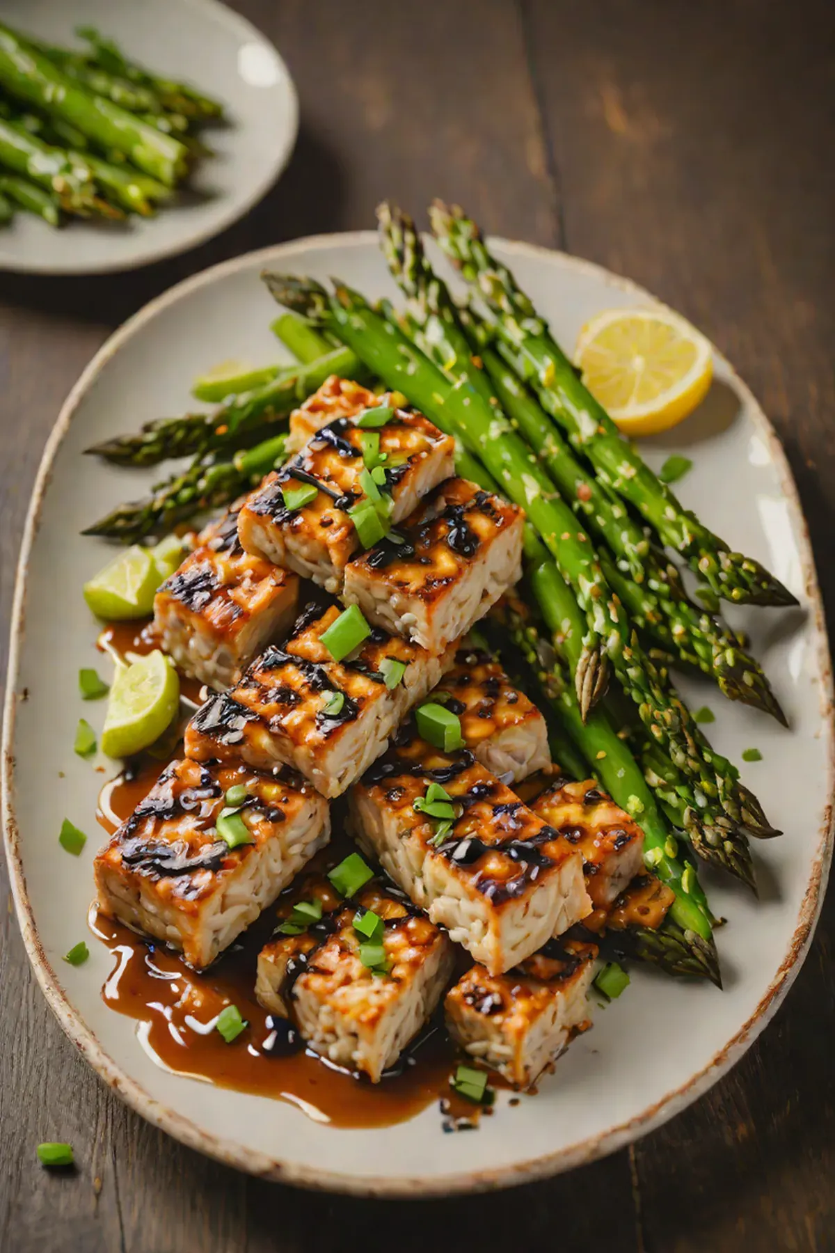 Roasted Tempeh with Asparagus