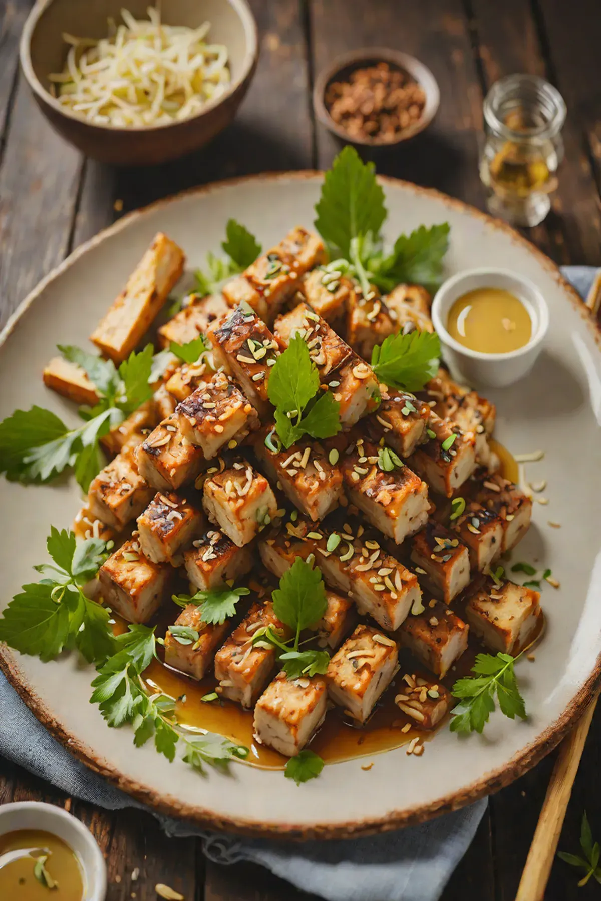 Roasted Tempeh with Bamboo Shoots