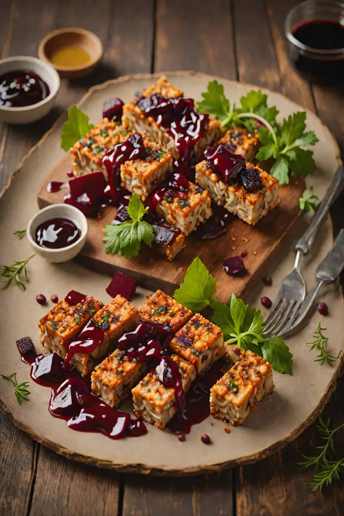 Roasted Tempeh with Beetroot