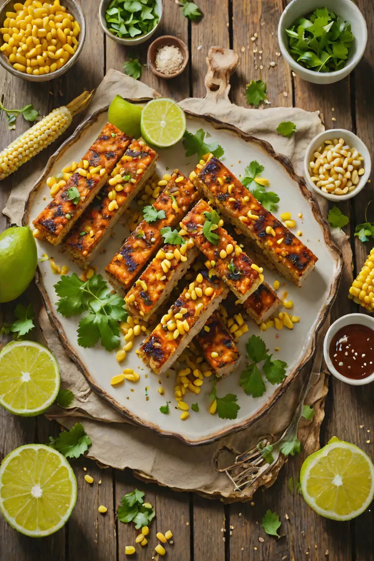 Roasted Tempeh with Corn