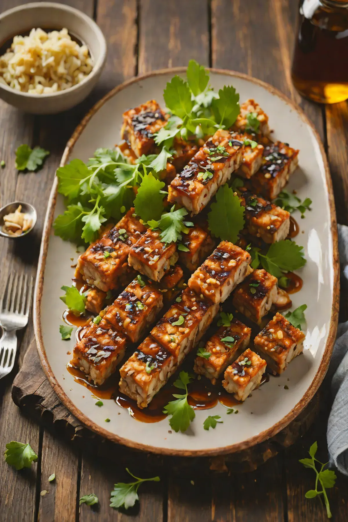 Roasted Tempeh with Garlic