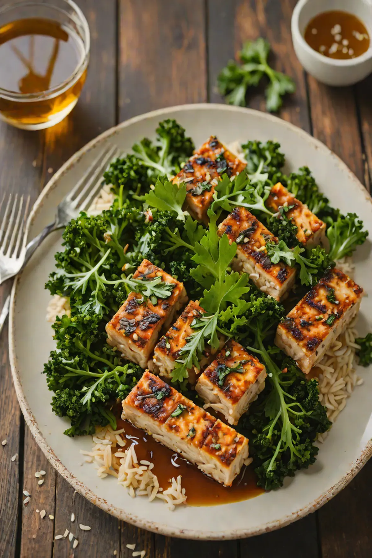 Roasted Tempeh with Kale