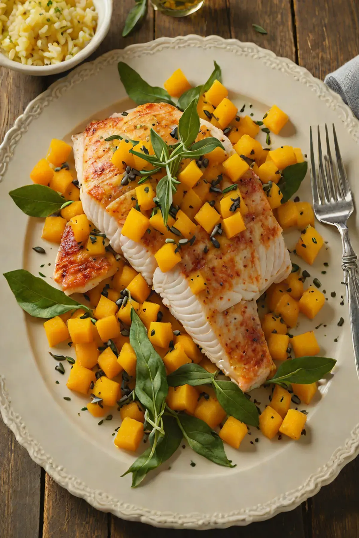 Roasted Tilapia with Butternut Squash
