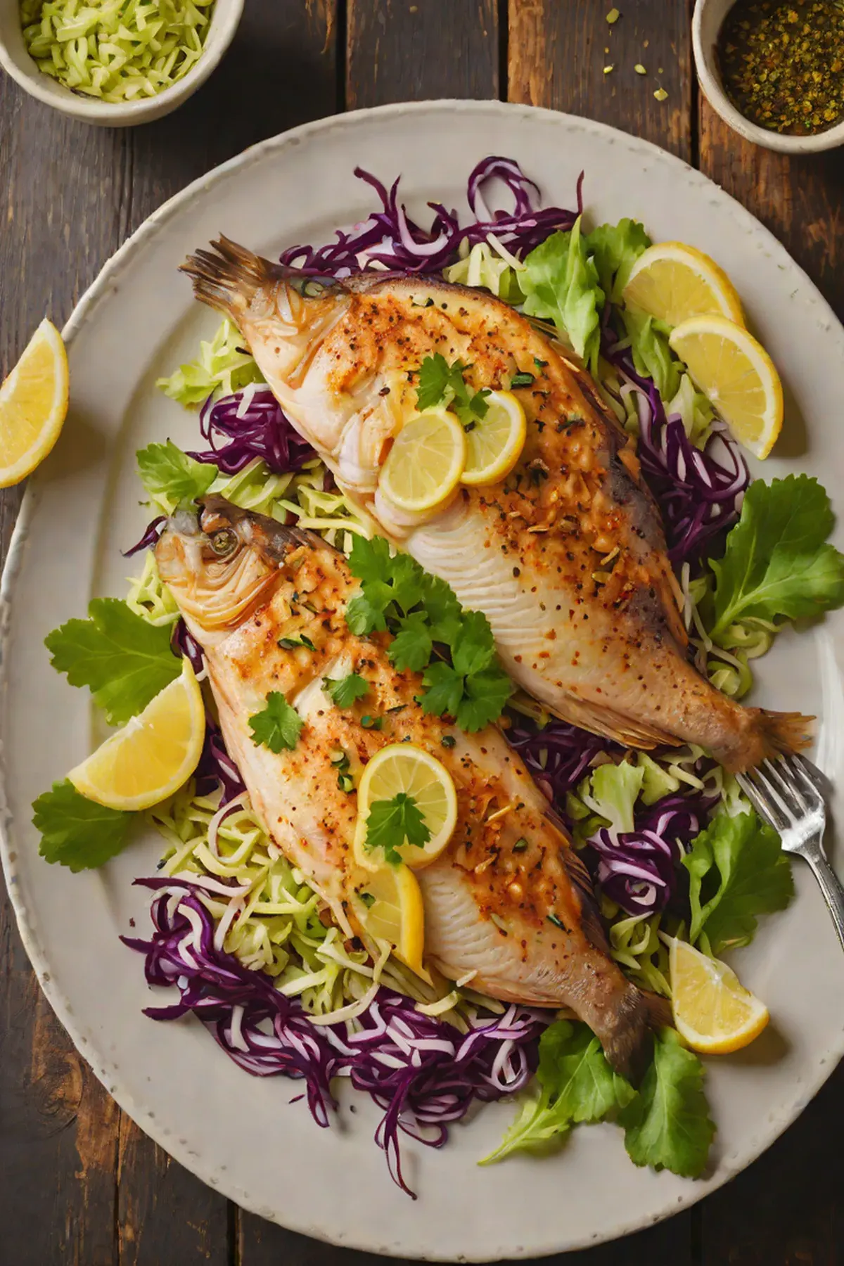 Roasted Tilapia with Cabbage