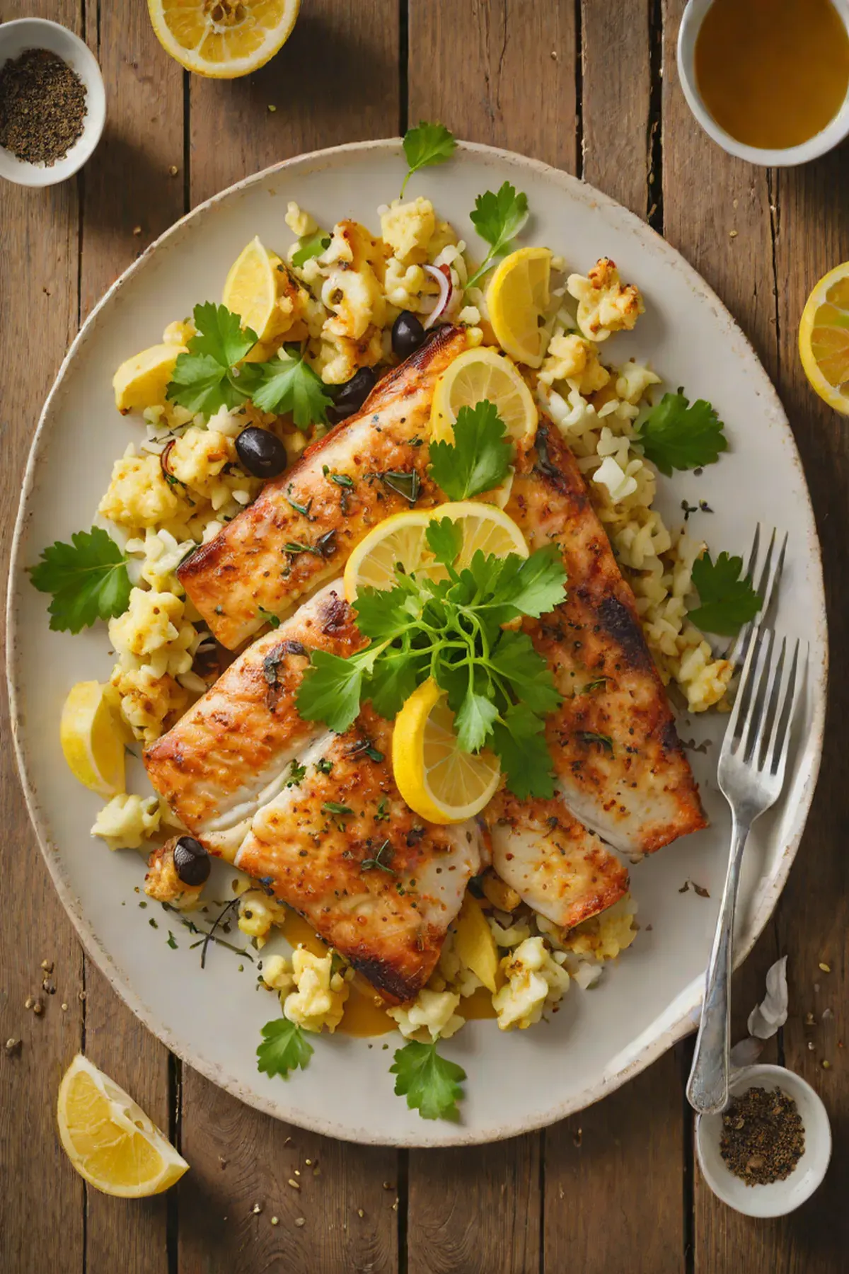 Roasted Tilapia with Cauliflower