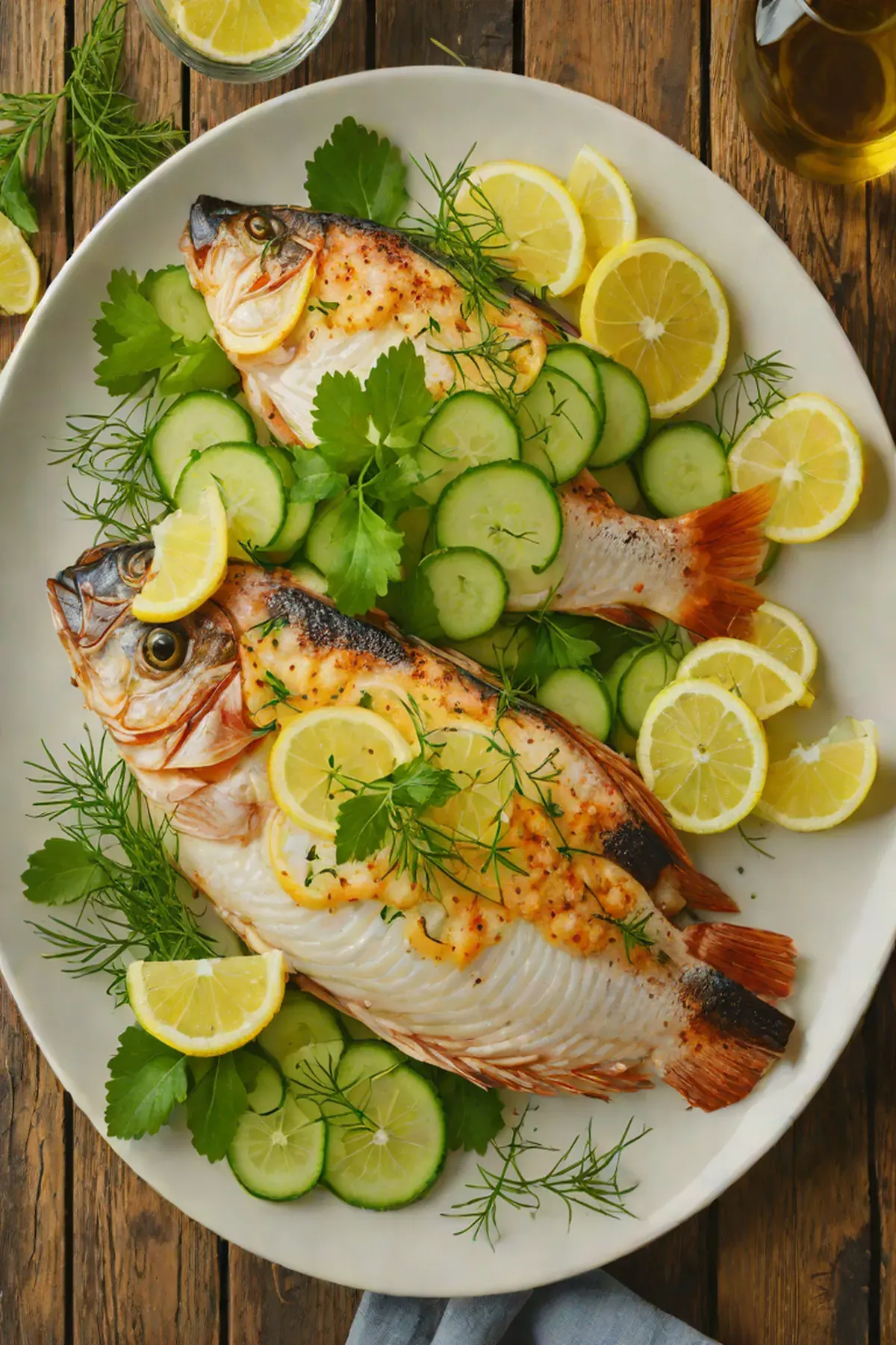 Roasted Tilapia with Cucumber