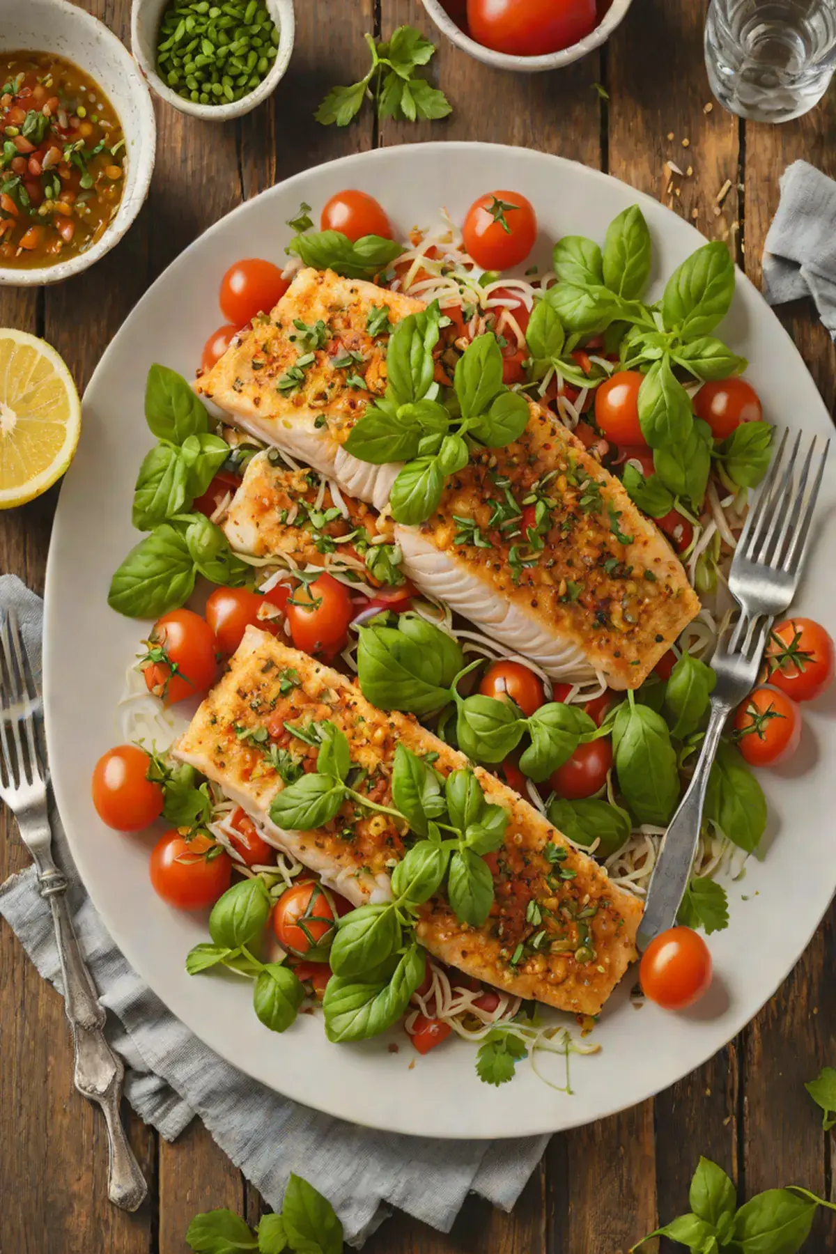 Roasted Tilapia with Tomato and Herb Crust