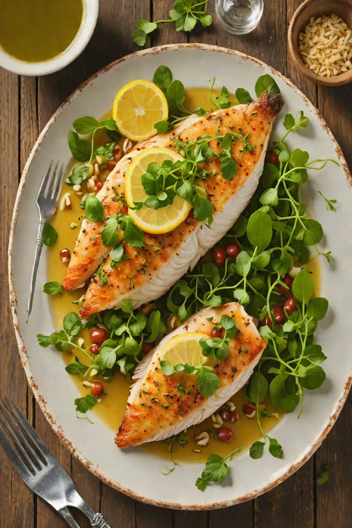 Roasted Tilapia with Watercress