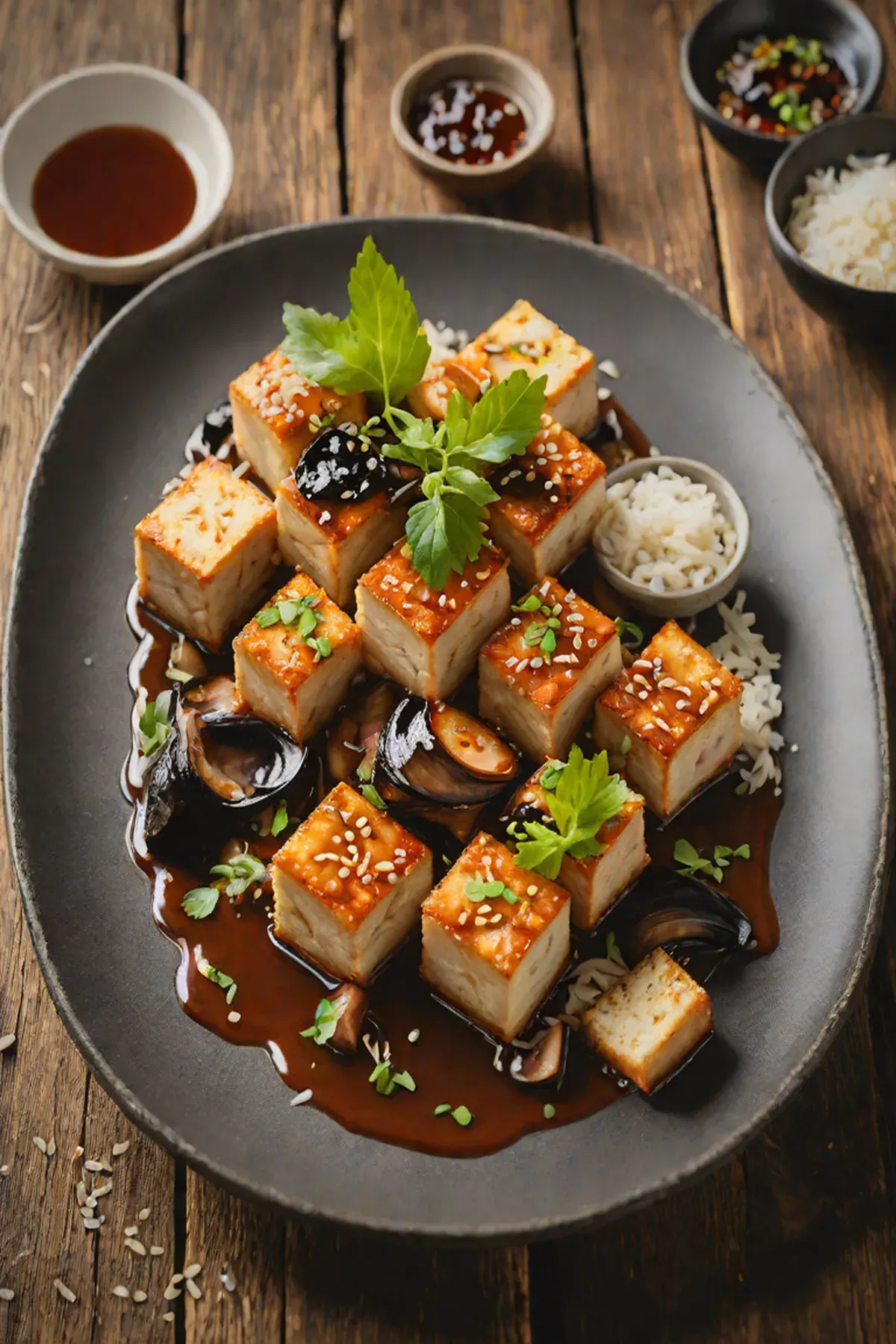 Roasted Tofu with Aubergine
