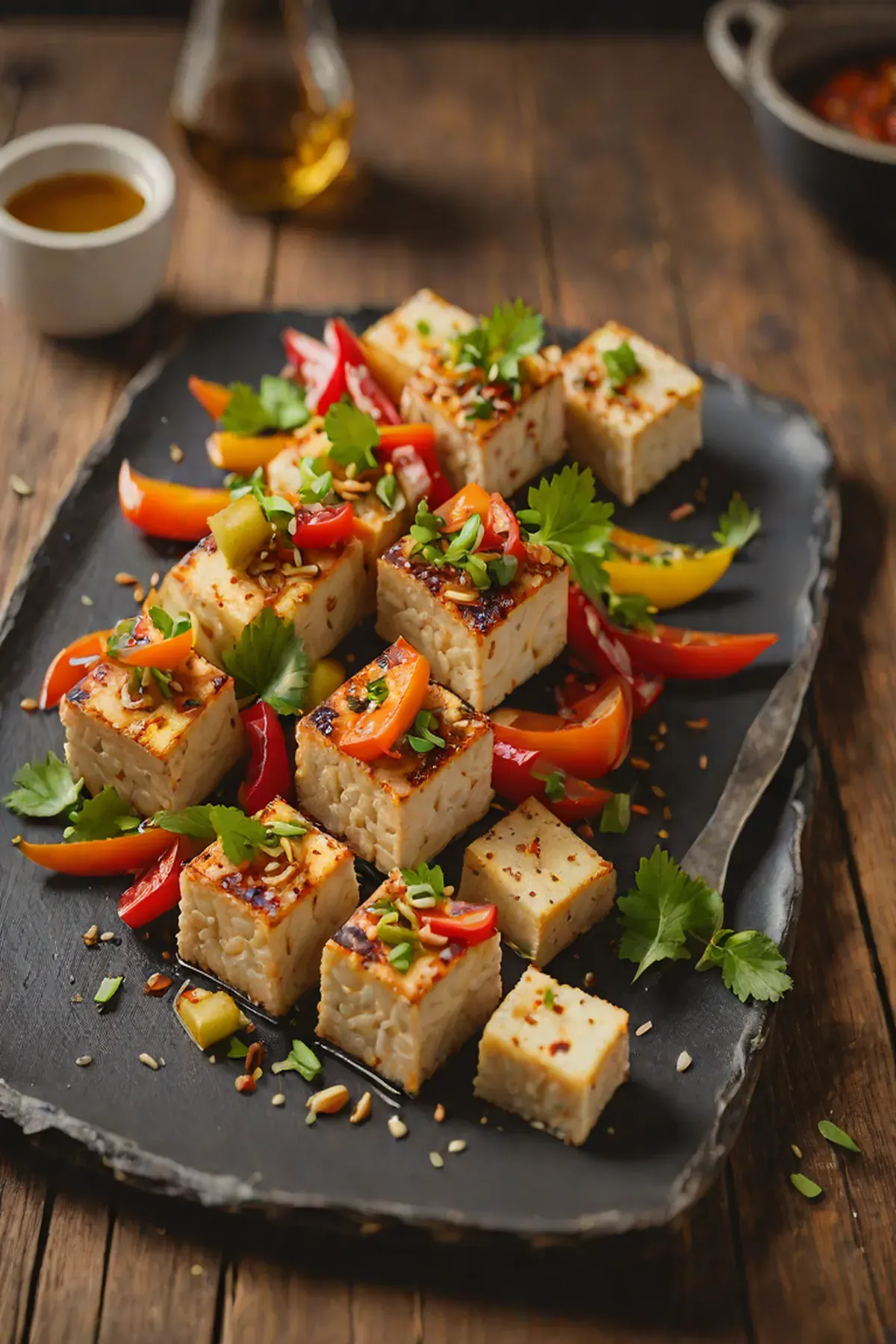 Roasted Tofu with Bell Pepper