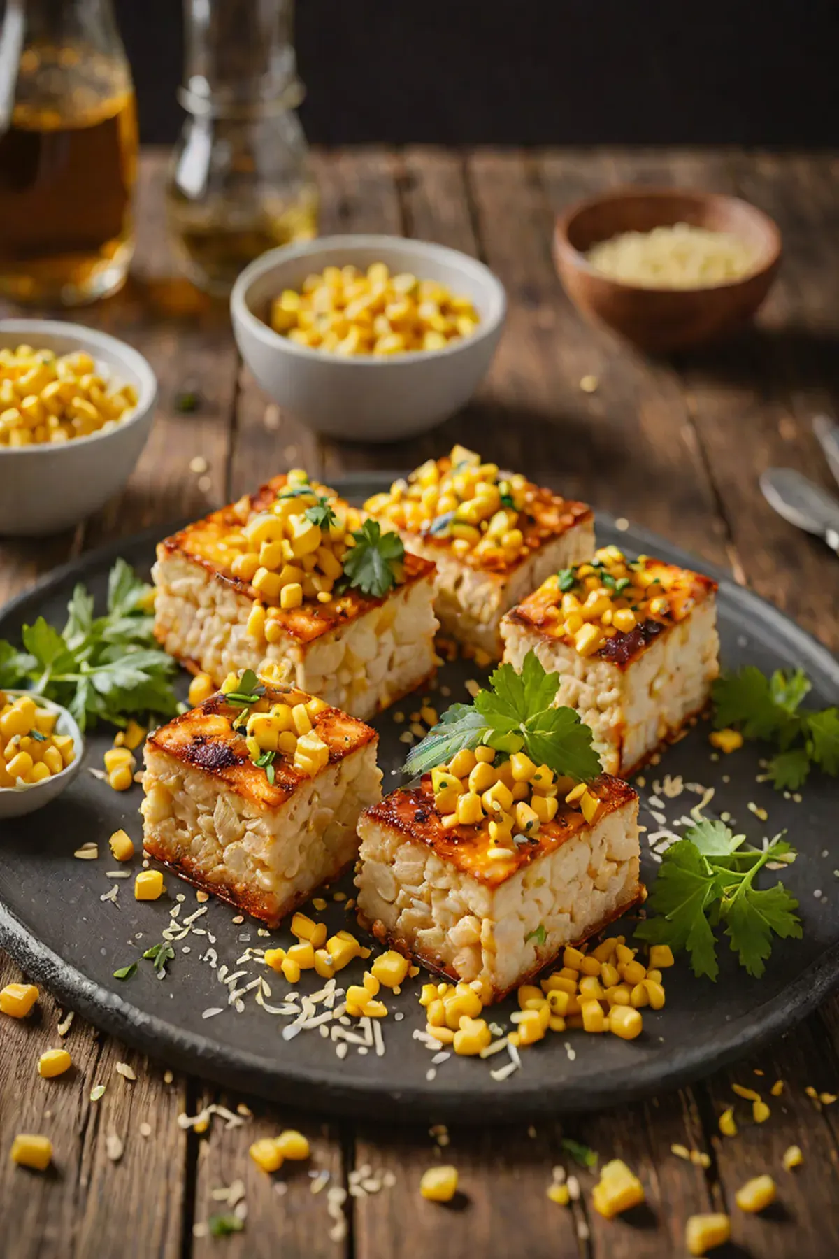 Roasted Tofu with Corn