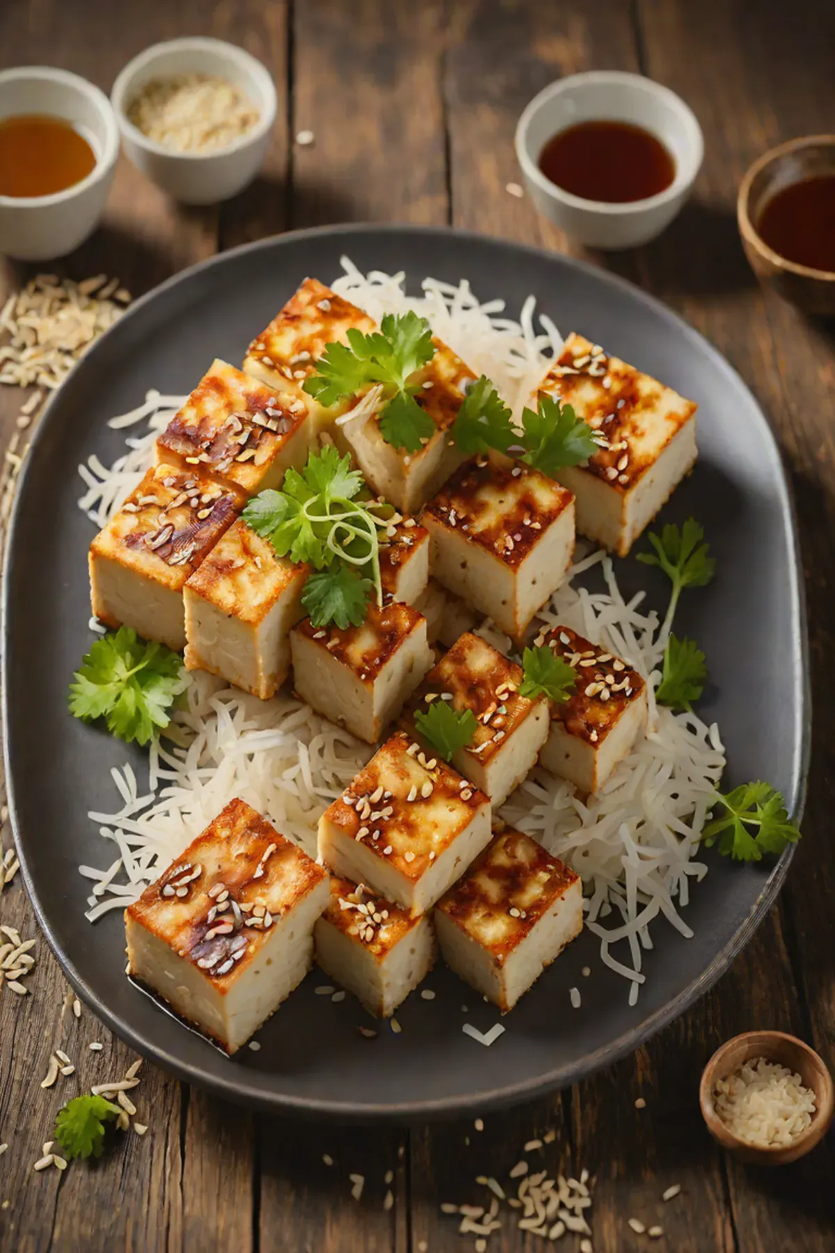 Roasted Tofu with Daikon